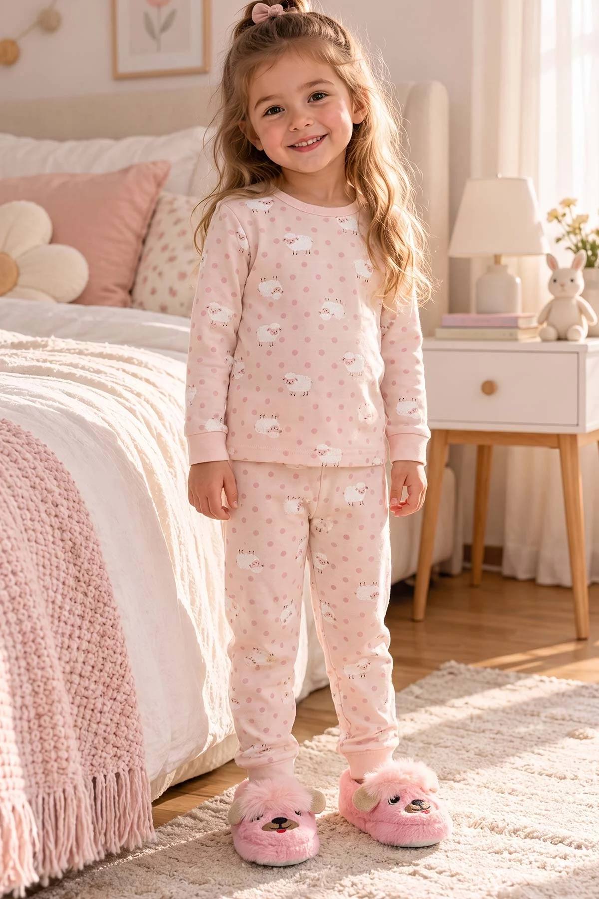 Pembe ( 25 - 30 )Peluş Figürlü Çocuk Panduf 498632