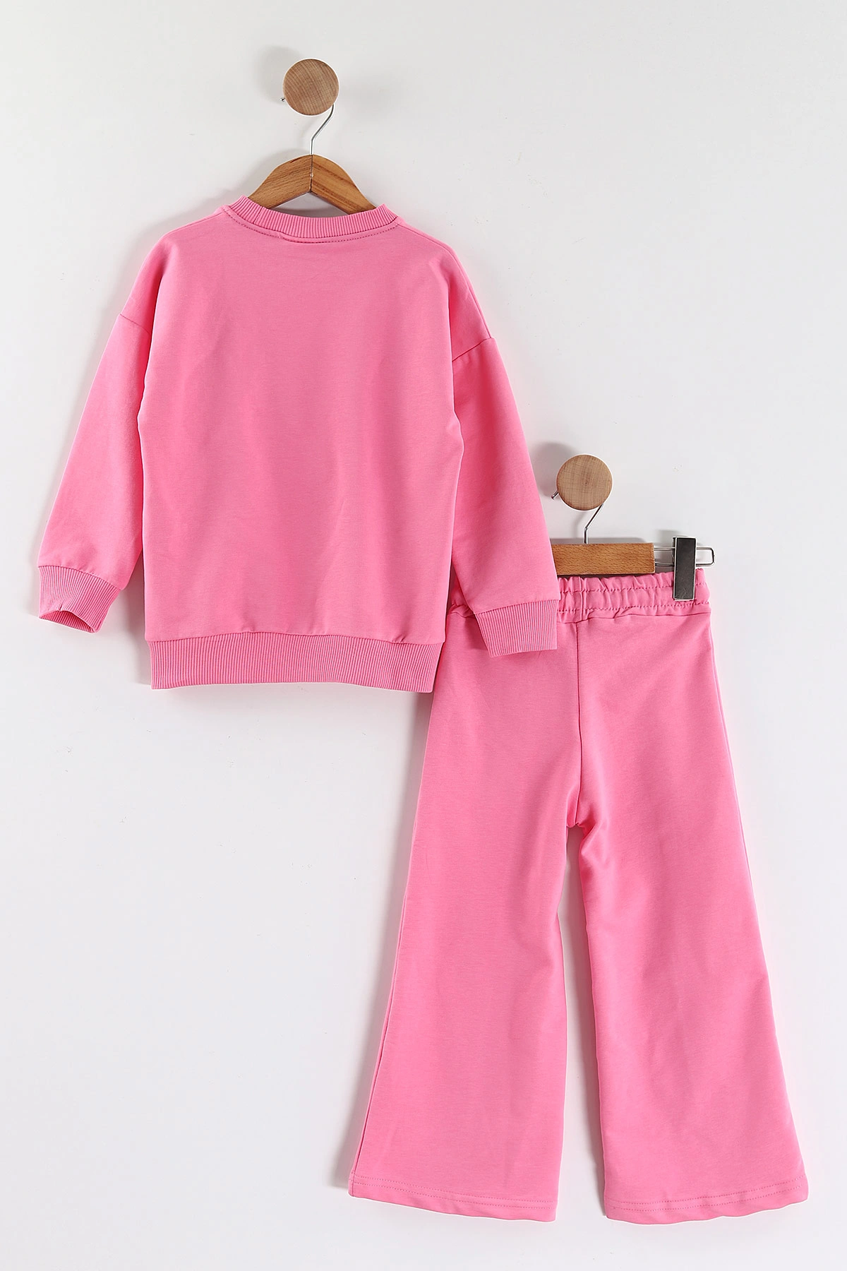 Pembe (3-10 Yaş) Çiçek Aplikeli İki İp Kız Çocuk Takım 442625