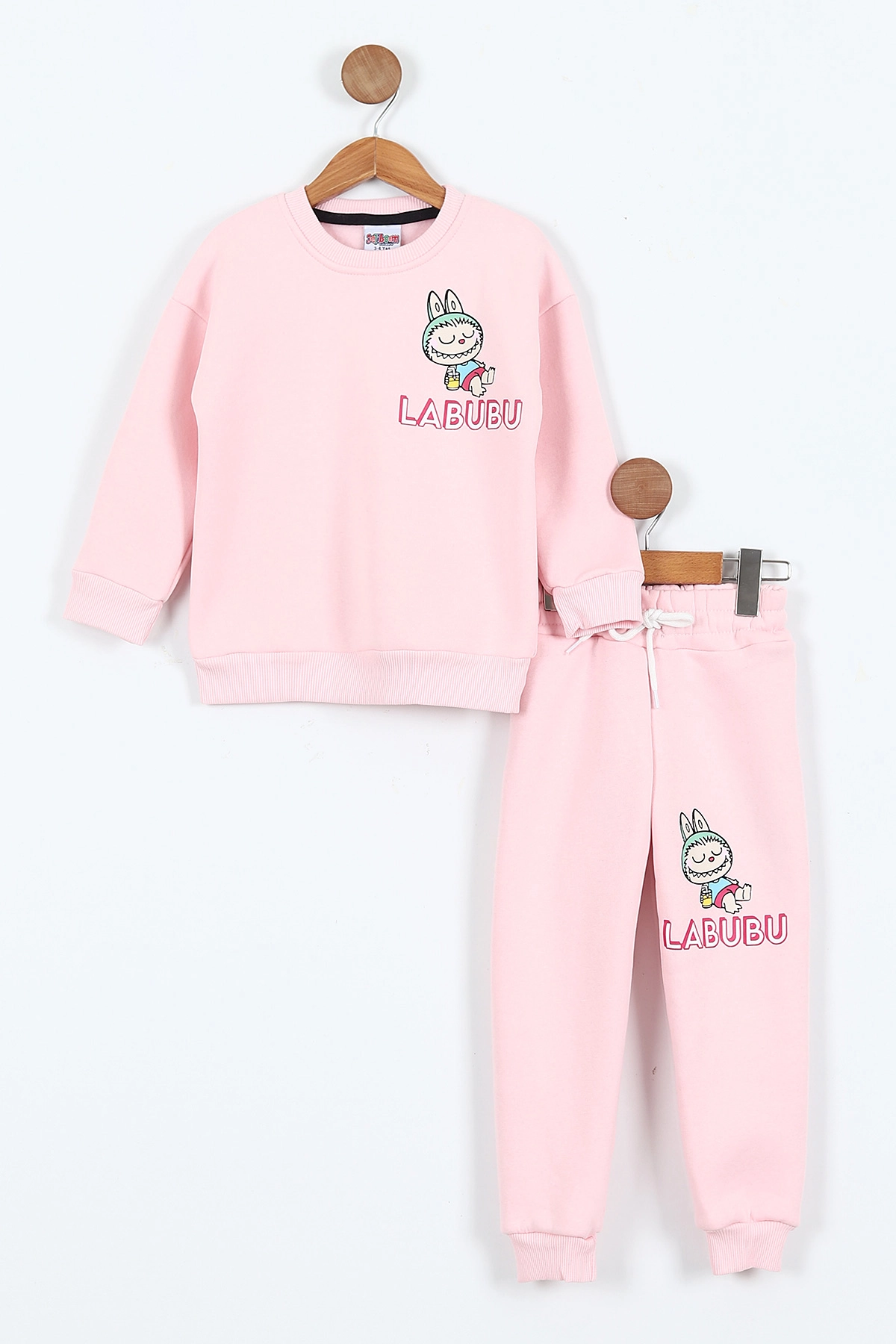 Pembe (3-10 Yaş) Karakter Baskılı 3 İp Şardonlu Kız  ,Çocuk Kışlık Takım 407588