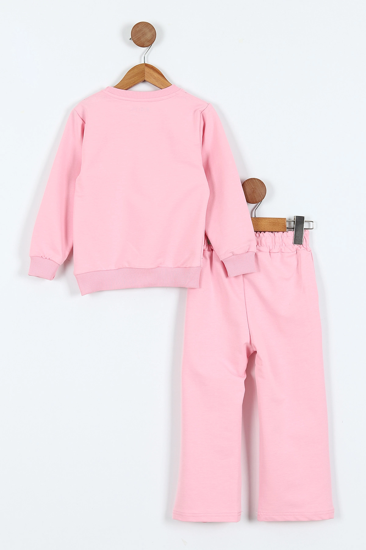 Pembe (3-10 Yaş)  Taş Baskılı  Alt Biye Detaylı 2 İp Kız Çocuk 2'li Takım 415804