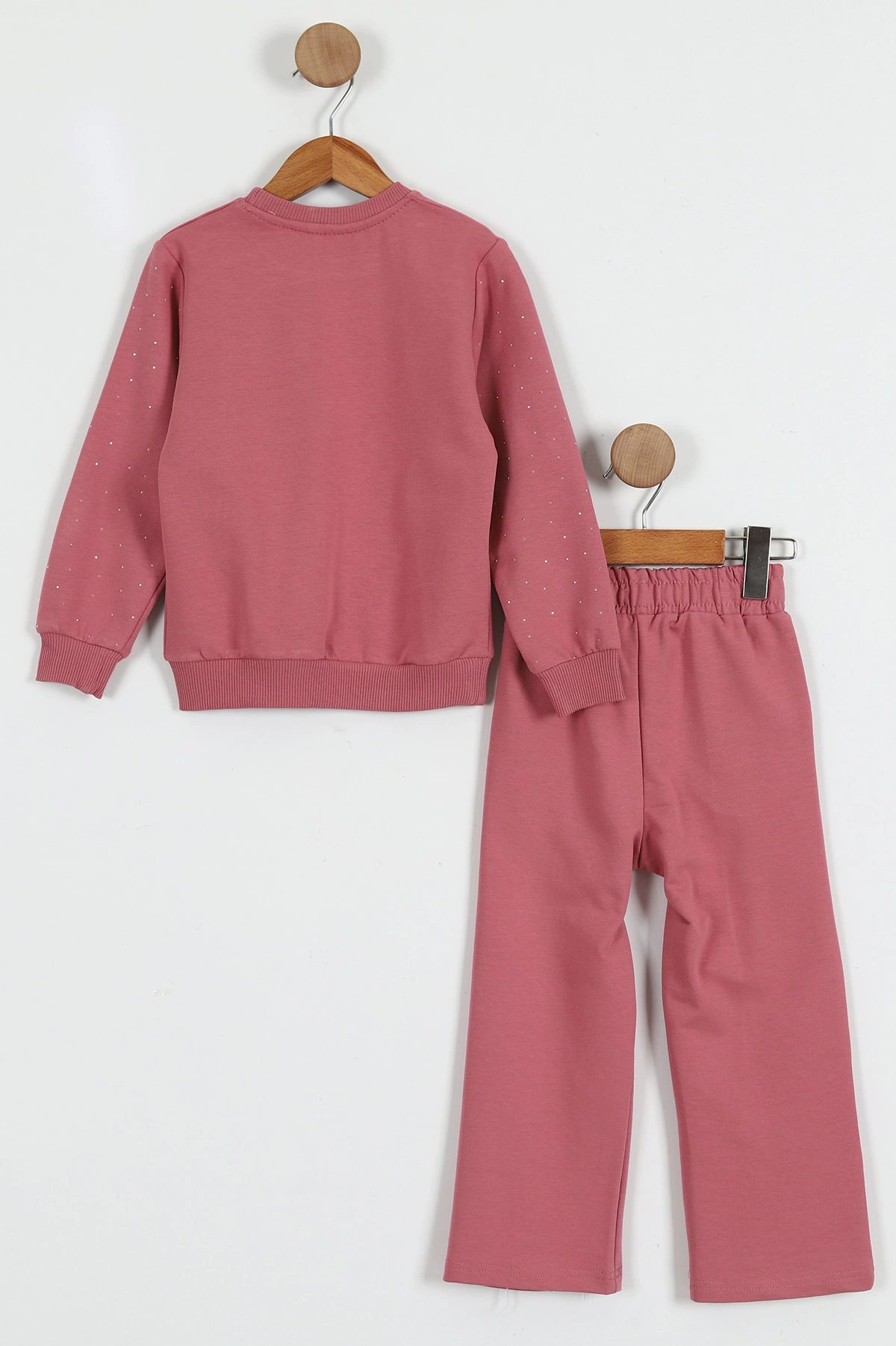 Pembe (3-10 Yaş) Yıldızlı Taş Baskılı 2 İp Kız Çocuk 2'li Takım 427989