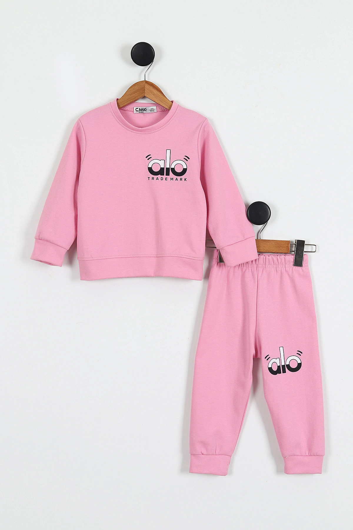 Pembe (3-10 Yaş)Alo Baskılı   Kız Çocuk 2'li Takım 423368