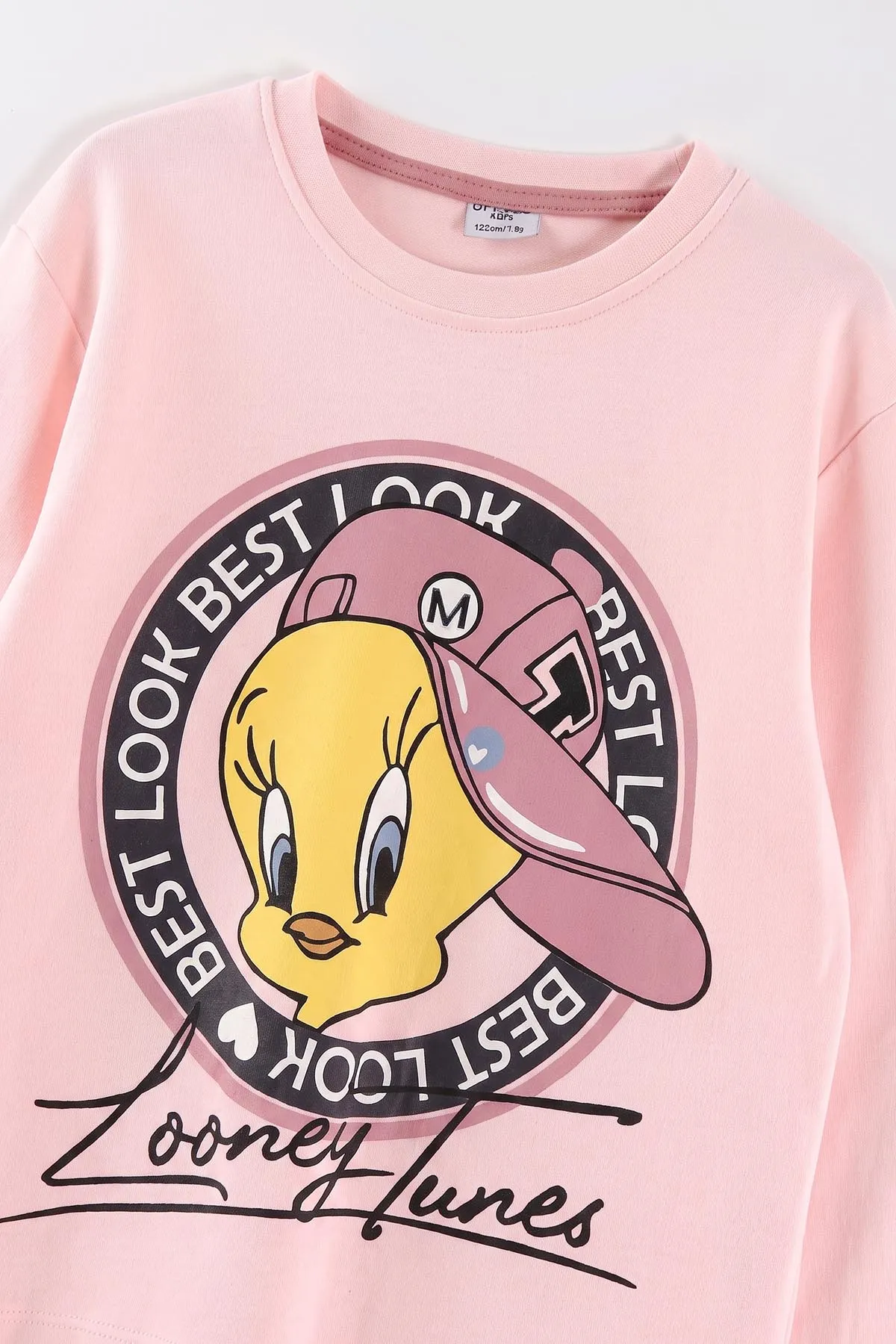 Pembe (3-11 Yaş) Karakter Baskılı Ribana Kumaş Kız Çocuk Pijama Takımı 477102