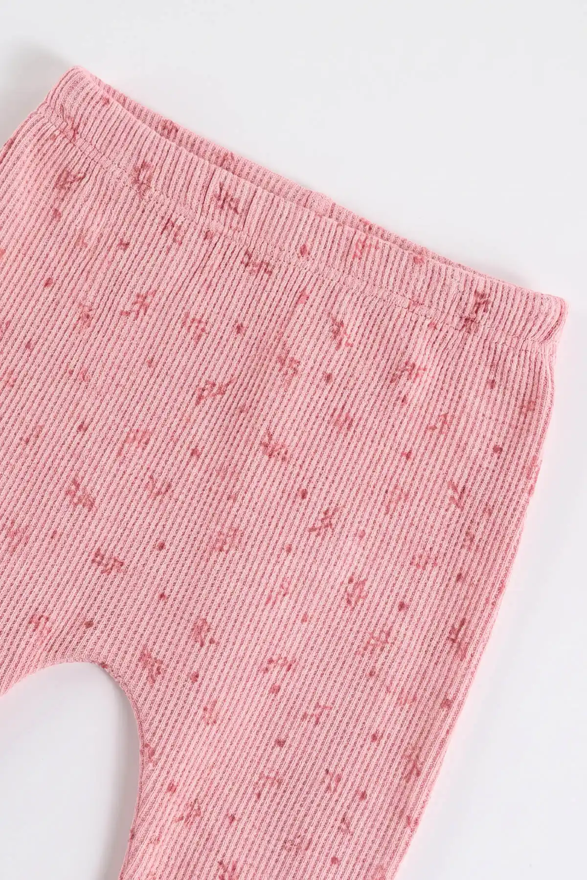 Pembe (3-12 Ay) Ceylan Nakışlı Hırkalı Waffle Kız Bebek 3'lü Takım 479428