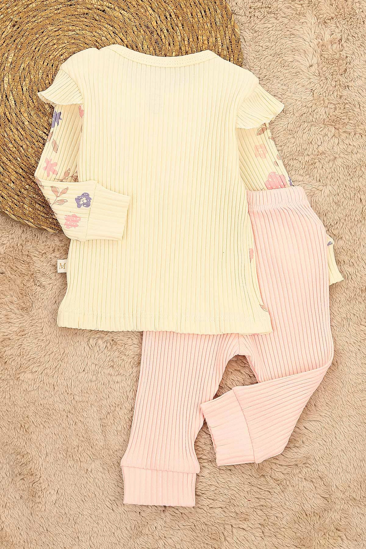 Pembe (3-12 Ay) Çiçek Baskılı Kız Çocuk Takım 152338