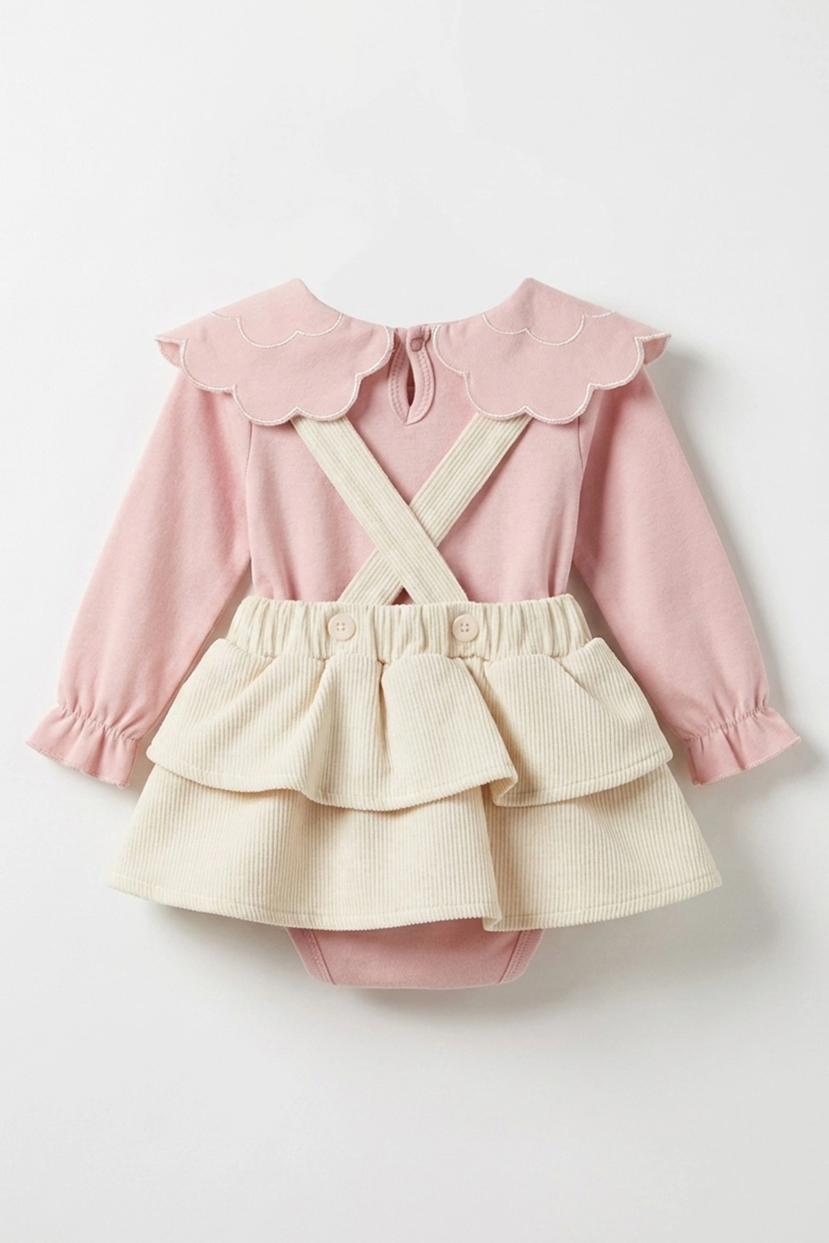Pembe (3-12 Ay) Jakarlı Etekli Çıtçıt  Badili Kız Bebek Slopet 477040