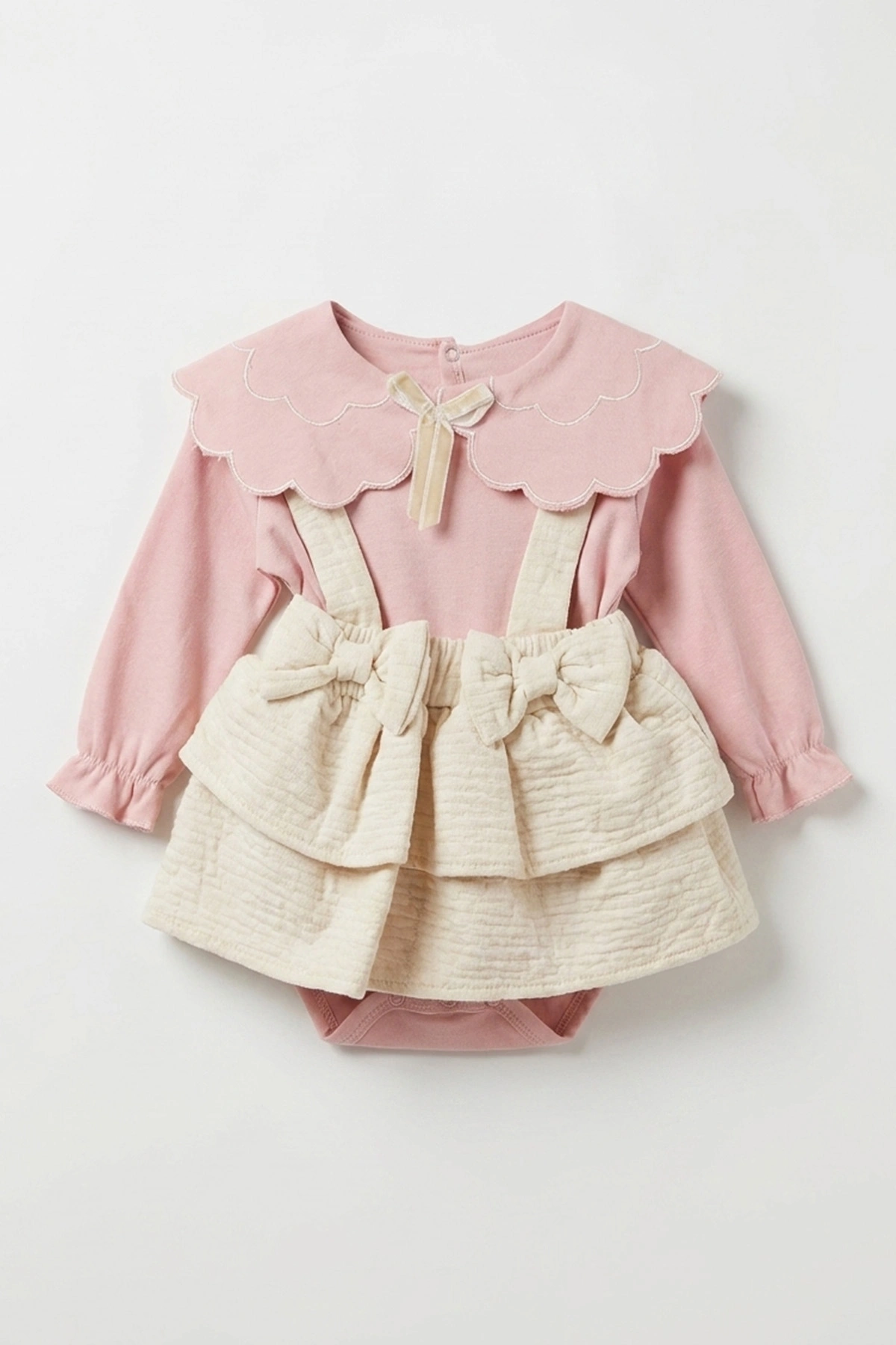 Pembe (3-12 Ay) Jakarlı Etekli Çıtçıt  Badili Kız Bebek Slopet 477040