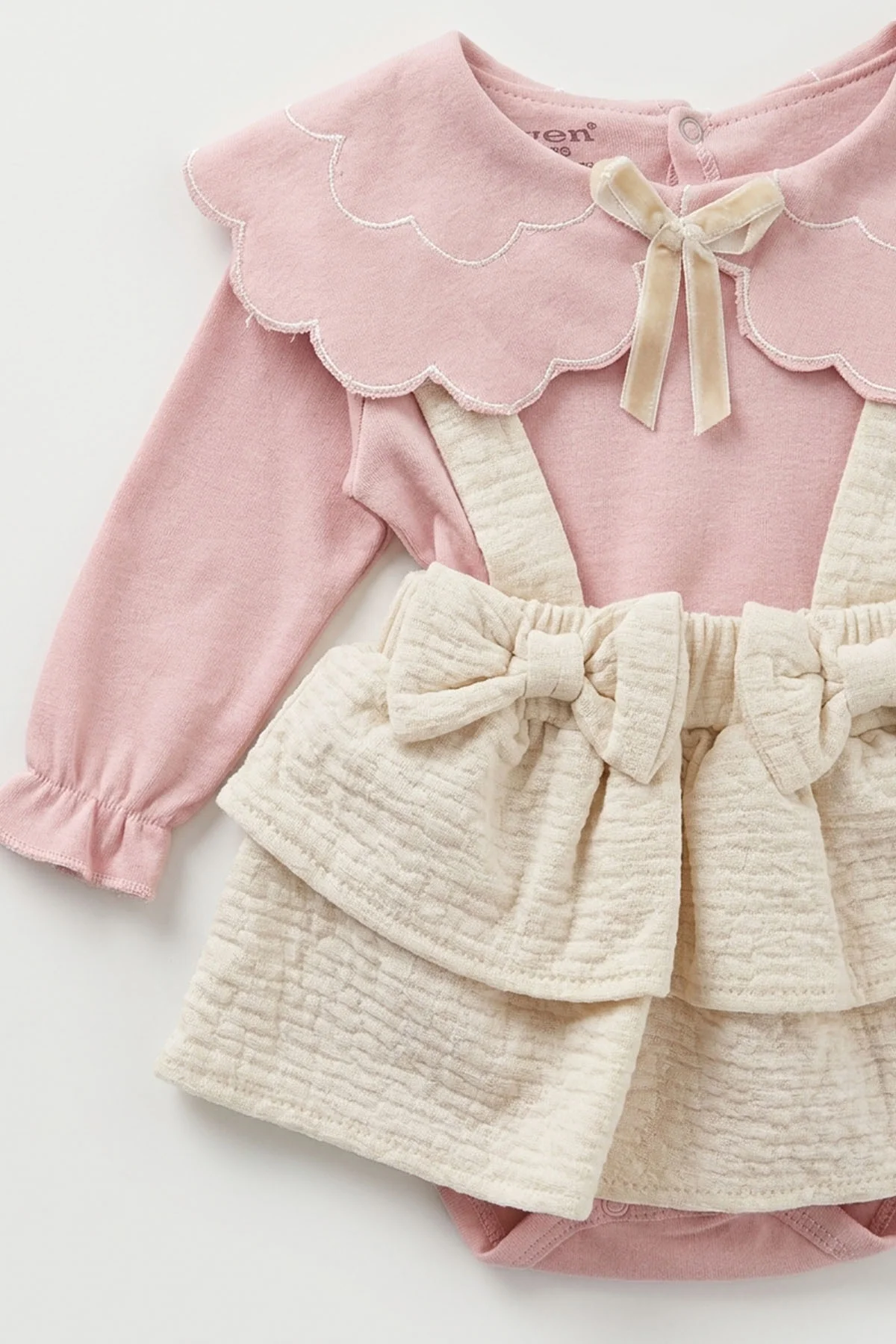 Pembe (3-12 Ay) Jakarlı Etekli Çıtçıt  Badili Kız Bebek Slopet 477040