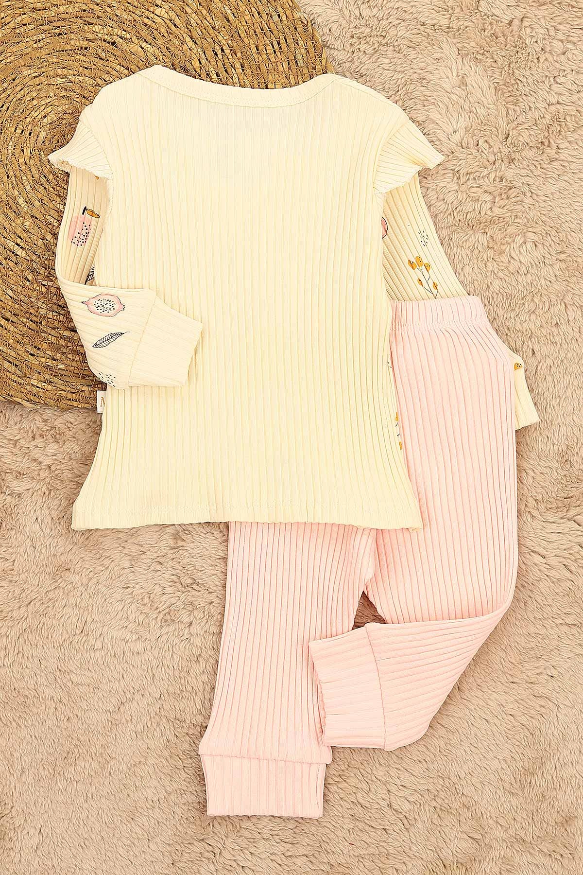 Pembe (3-12 Ay) Nar Baskılı Kız Çocuk Takım 152341