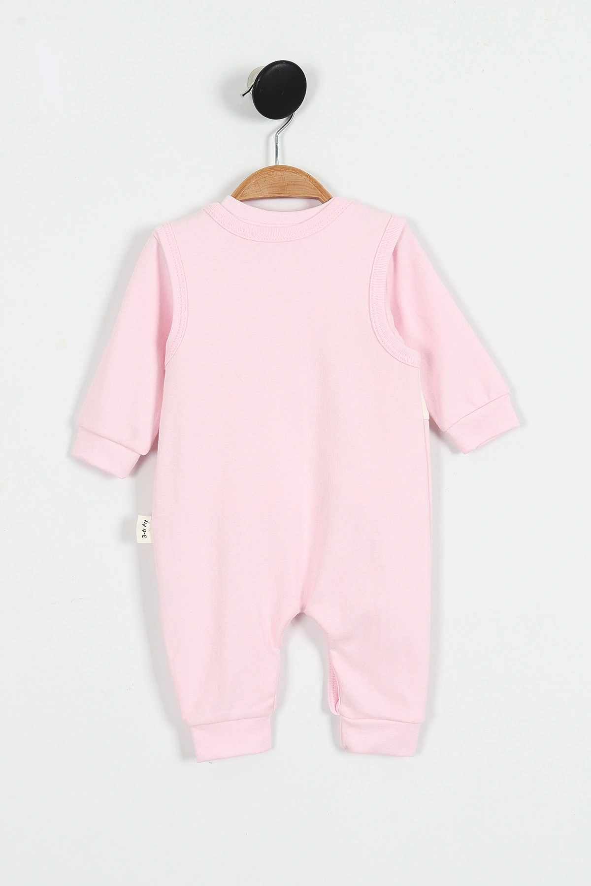 Pembe (3-12 Ay) Süzene Lale ve Arı Nakışlı Kız Bebek Salopet Takım 424504