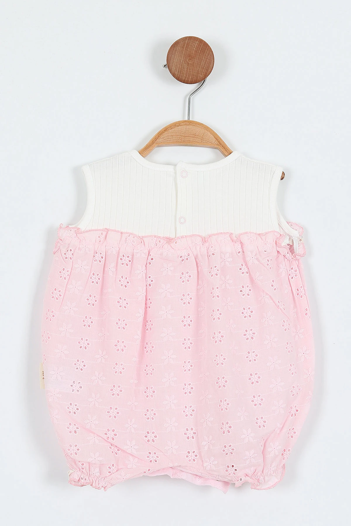Pembe (3-12 Ay)Fistolu Alttan Çıtçıtlı Kız Bebek Zıbın Tulum 357443