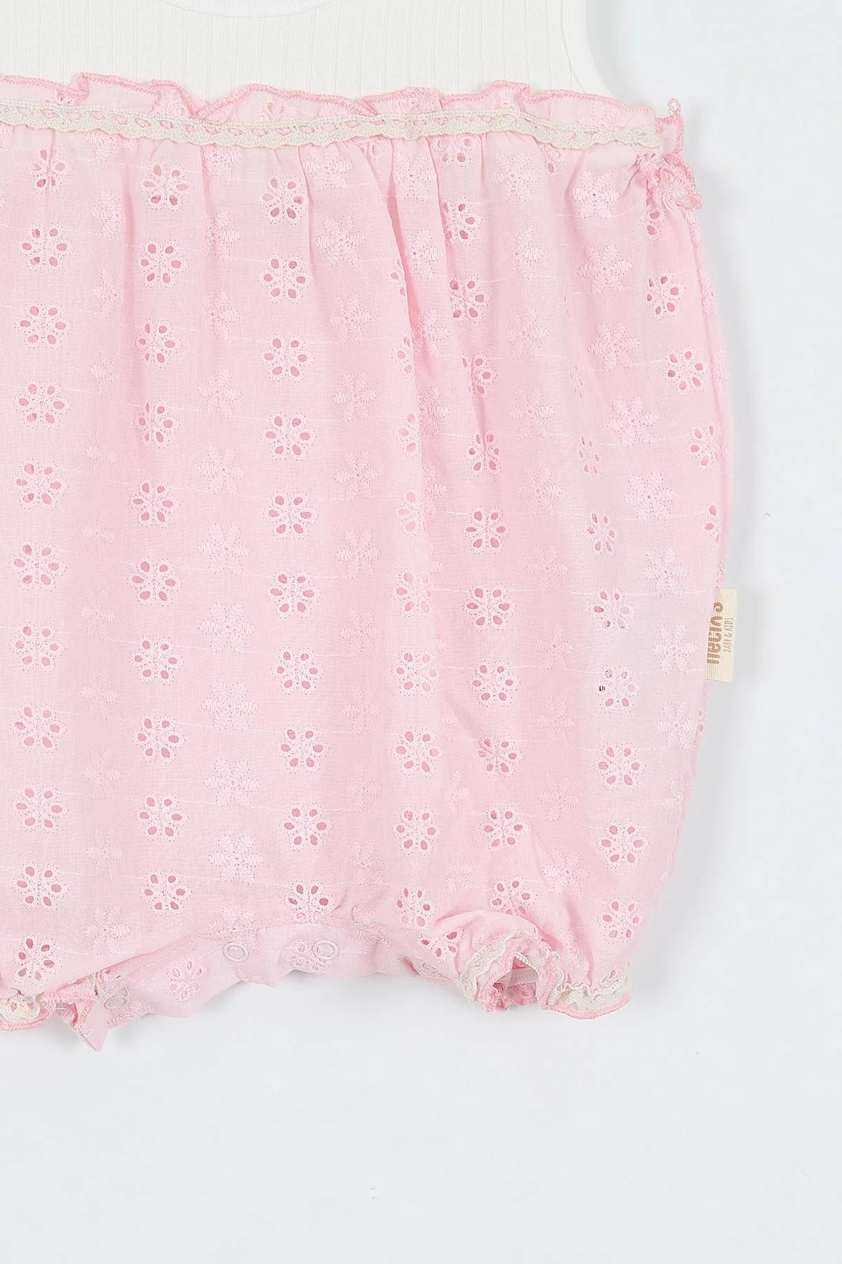Pembe (3-12 Ay)Fistolu Alttan Çıtçıtlı Kız Bebek Zıbın Tulum 357443