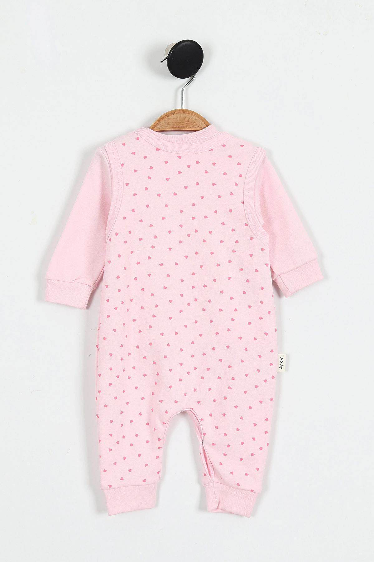 Pembe (3-12 Ay)Kalpli Süzene Nakışlı Kız Bebek Salopet Takım 424517