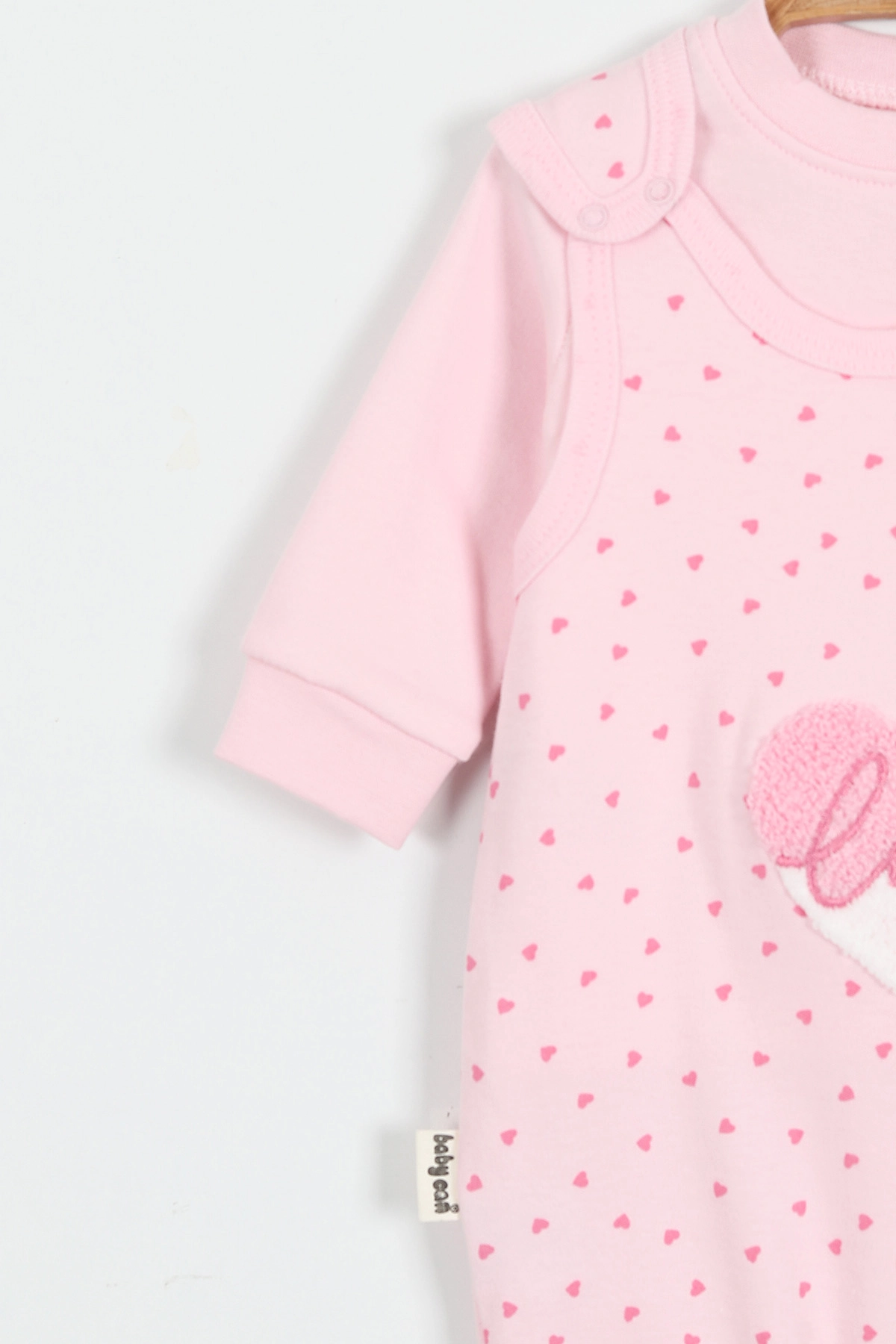 Pembe (3-12 Ay)Kalpli Süzene Nakışlı Kız Bebek Salopet Takım 424517