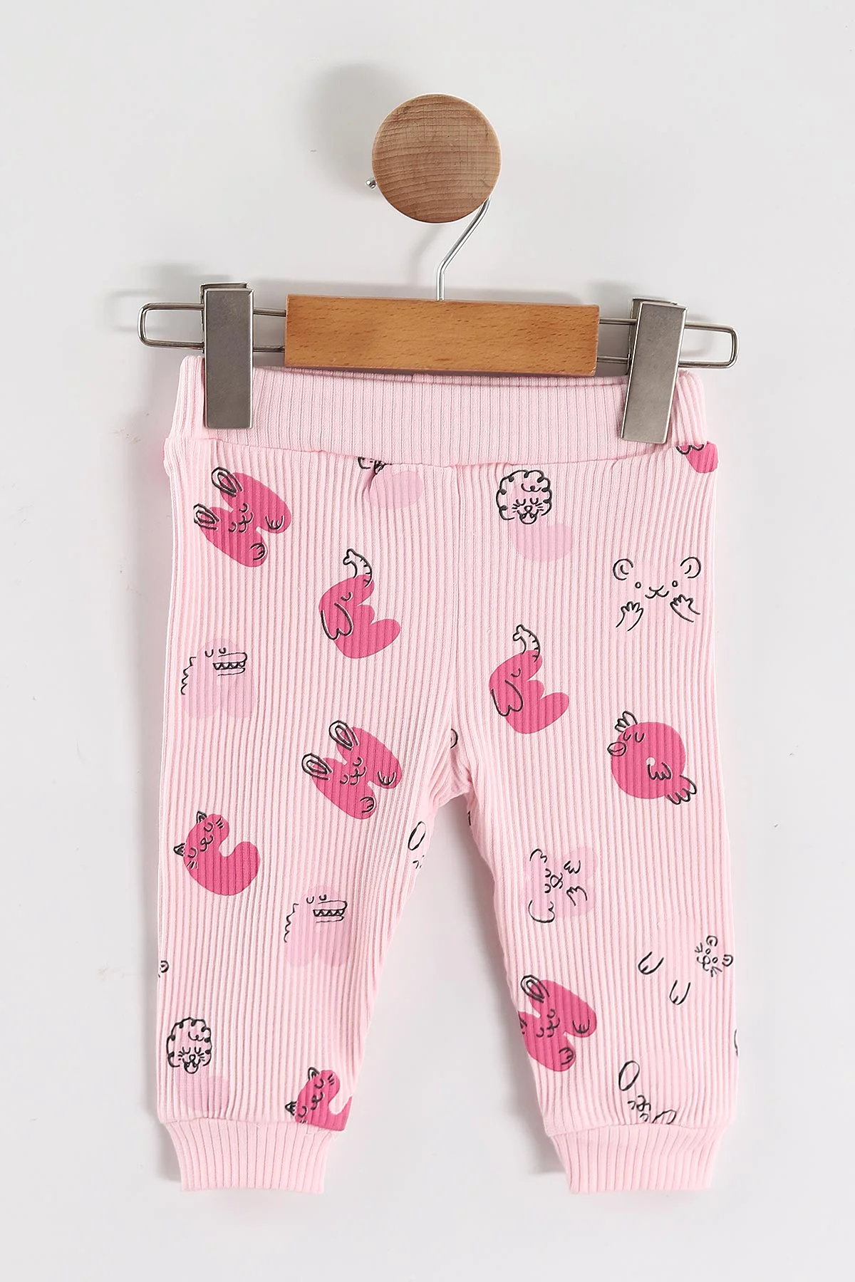 Pembe (3-12 Ay)Nakışlı Fitilli Çıtçıtlı Badili Kız Bebek Takım 468674