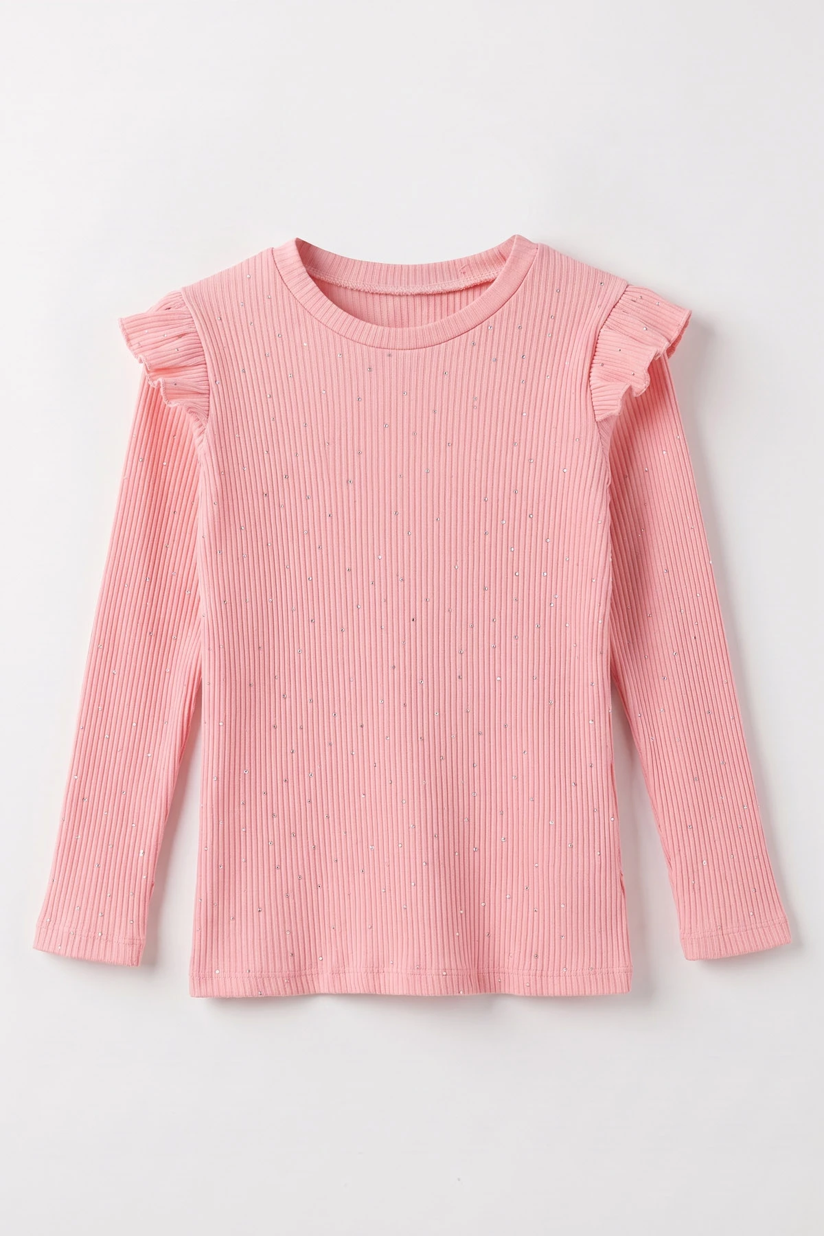 Pembe (3-12 Yaş) Önü Taşlı Fitilli Kumaş Kız Çocuk Badi 489302