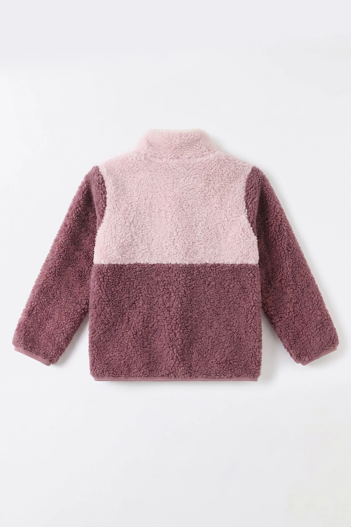 Pembe (3-12 Yaş)Parça Desenli Fermuarlı Polar Kuzu Hırka 484855
