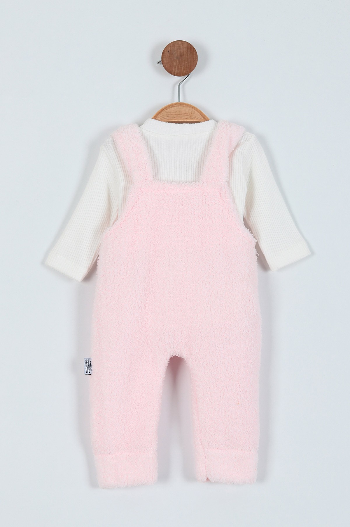 Pembe (3-15 Ay) Ayı Oyuncaklı Welsoft İkili Erkek Bebe Salopet 220531