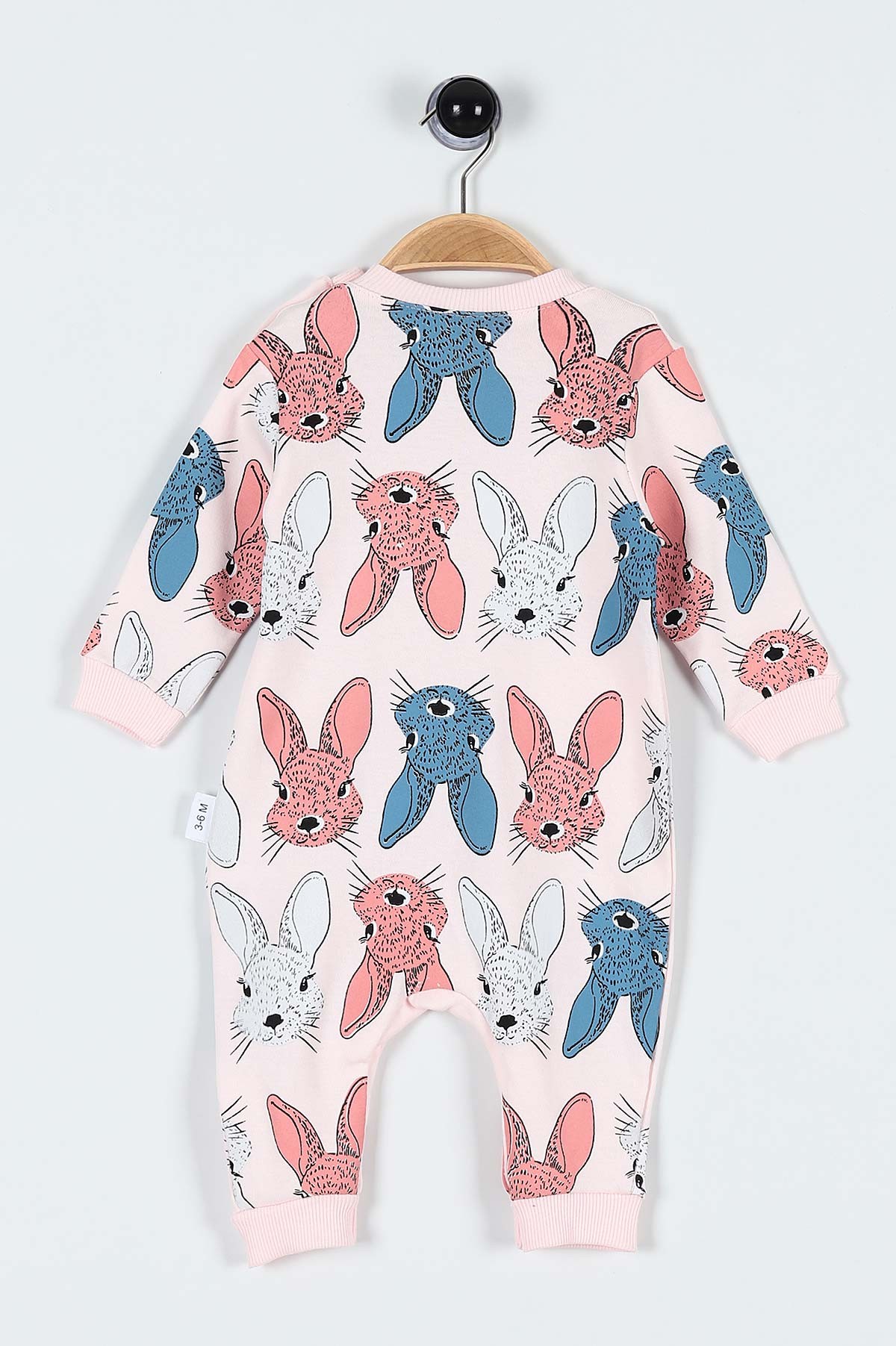 Pembe (3-15 Ay) Tavşan Baskılı Kız Bebe Tulum 184151
