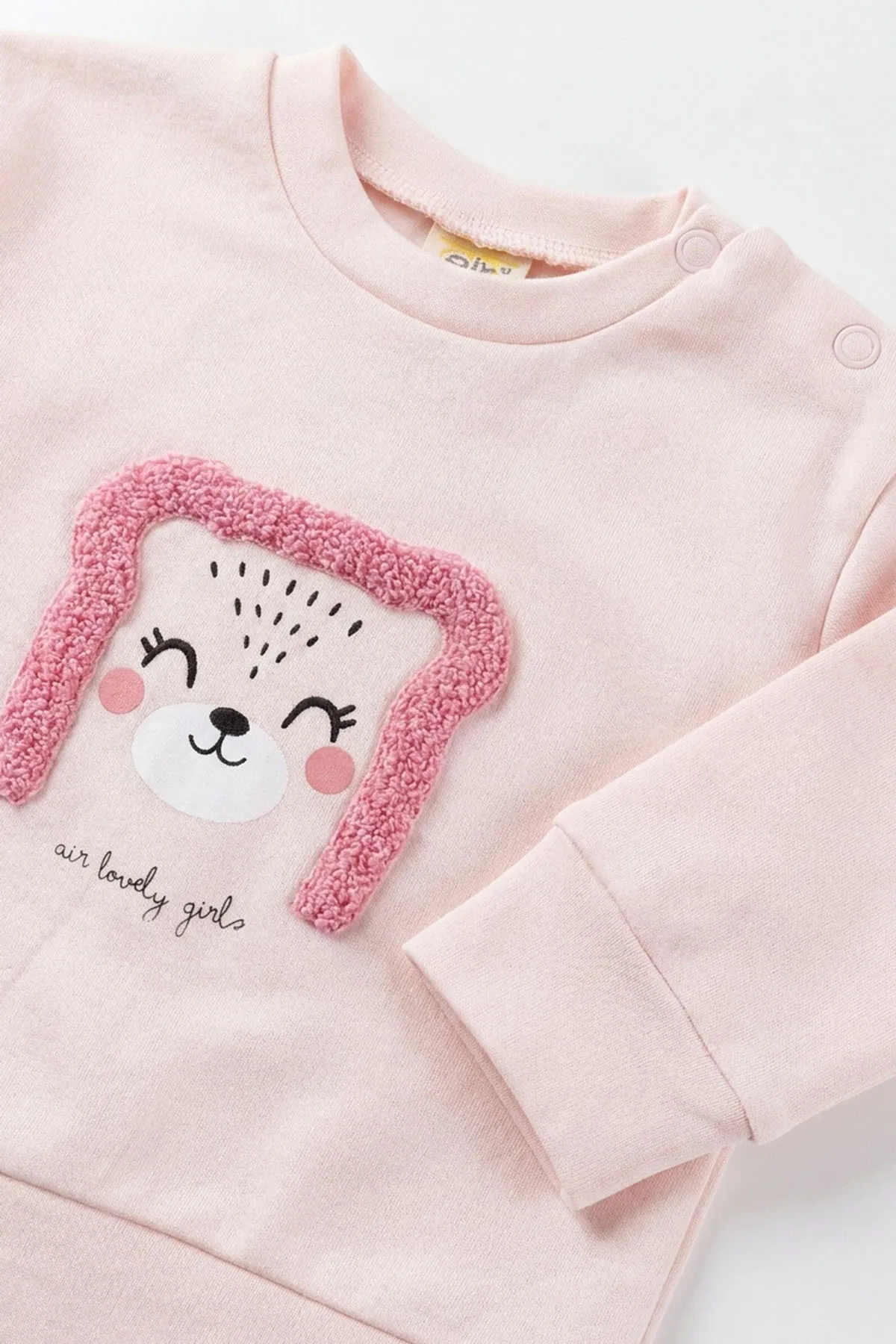 Pembe (3-18 Ay) Baskılı ve Nakışlı  Alt Çimalı  Kız Bebek 2'li Takım 477544