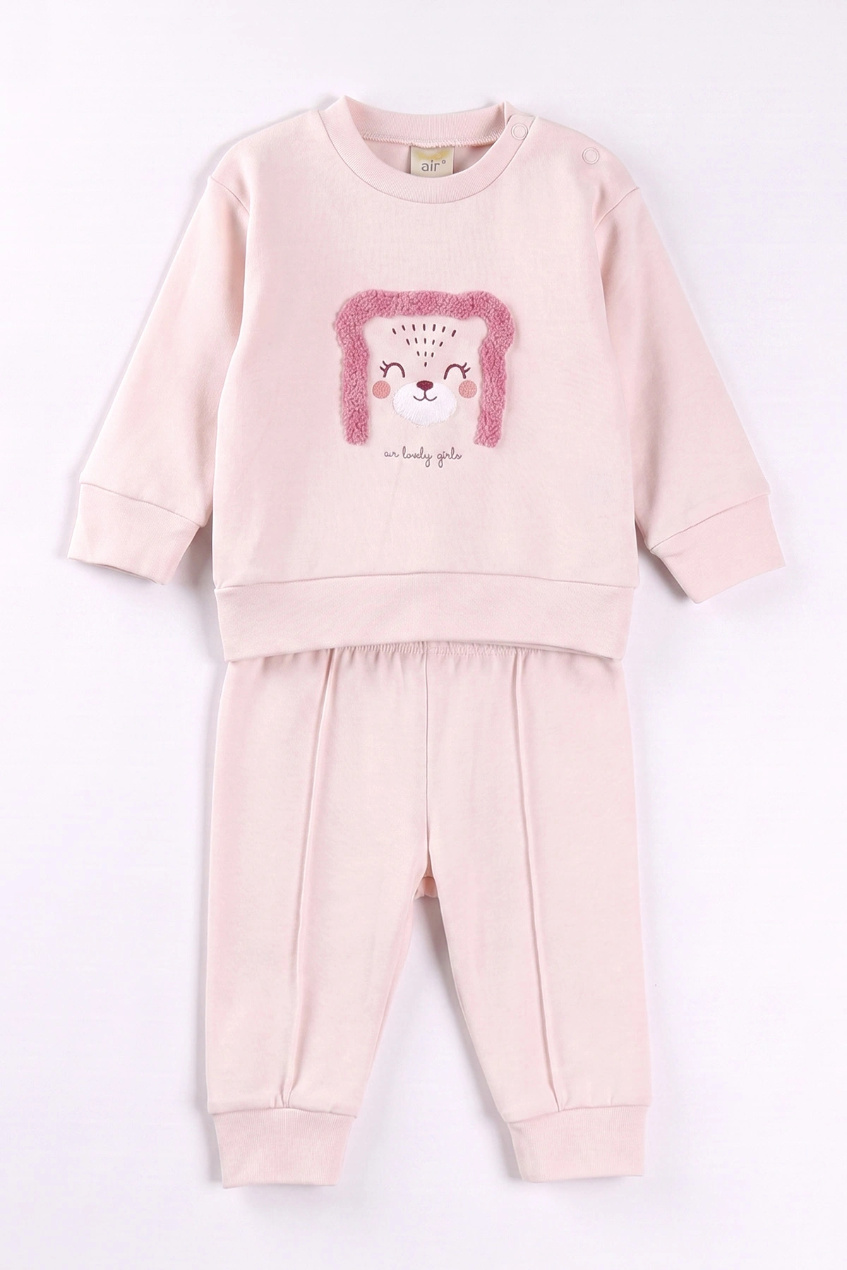 Pembe (3-18 Ay) Baskılı ve Nakışlı  Alt Çimalı  Kız Bebek 2'li Takım 477544