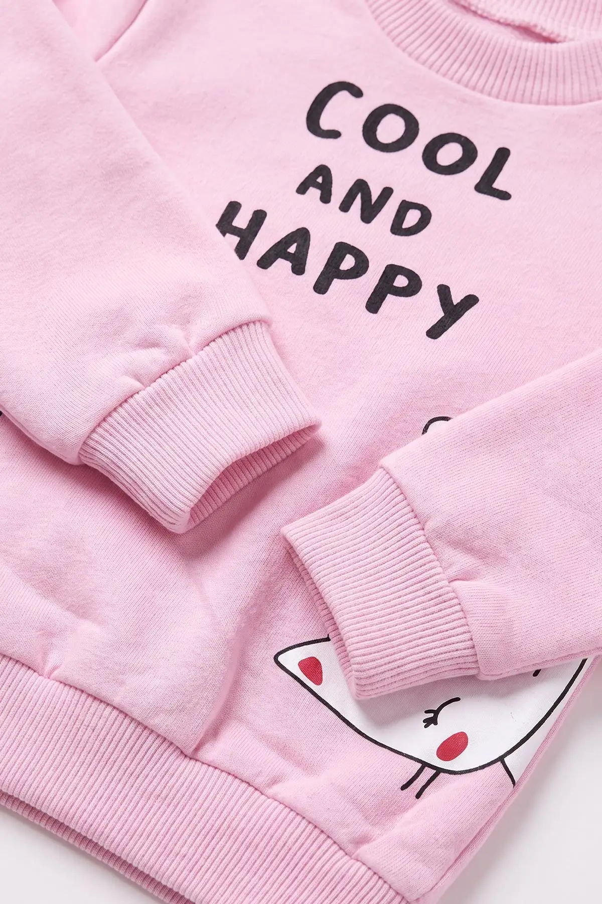 Pembe (3-18 Ay)  Cool And Happy Baskılı 2 İp Kız Bebek Mevsimlik Takım 481122