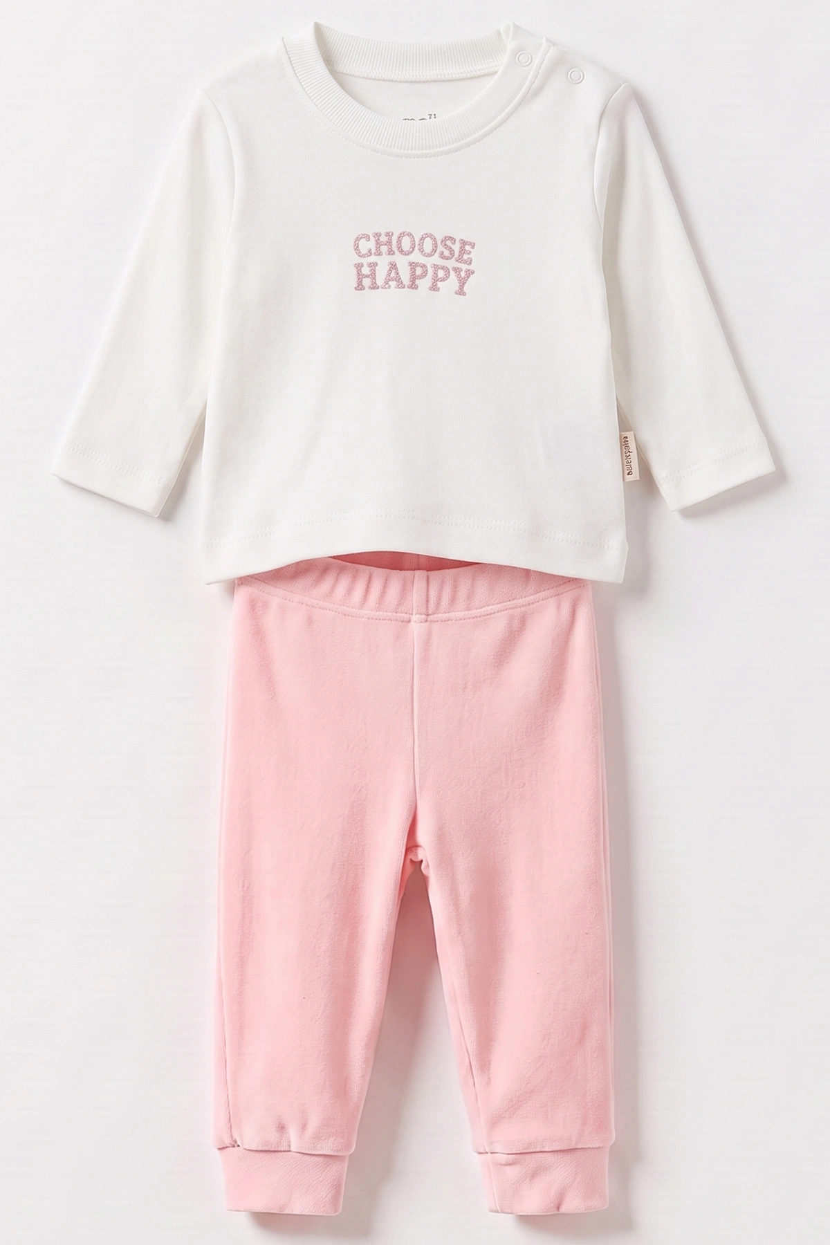 Pembe (3-18 Ay) Kapüşonlu Nakışlı Hırkalı Kadife Kız Bebek 3'lü Takım 487523