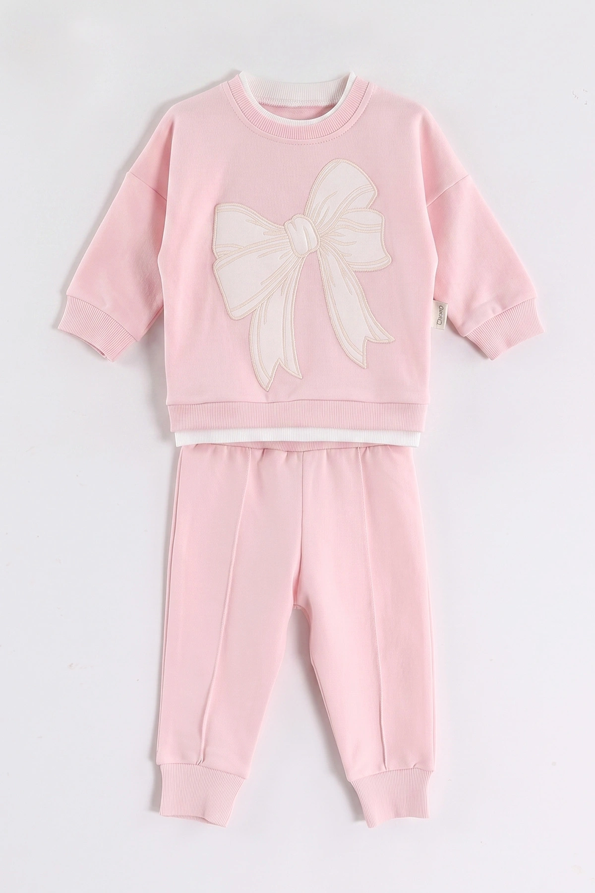 Pembe (3-18 Ay) Kurdela Nakışlı 2 İp Kız Bebek 2'li  Takım 473055