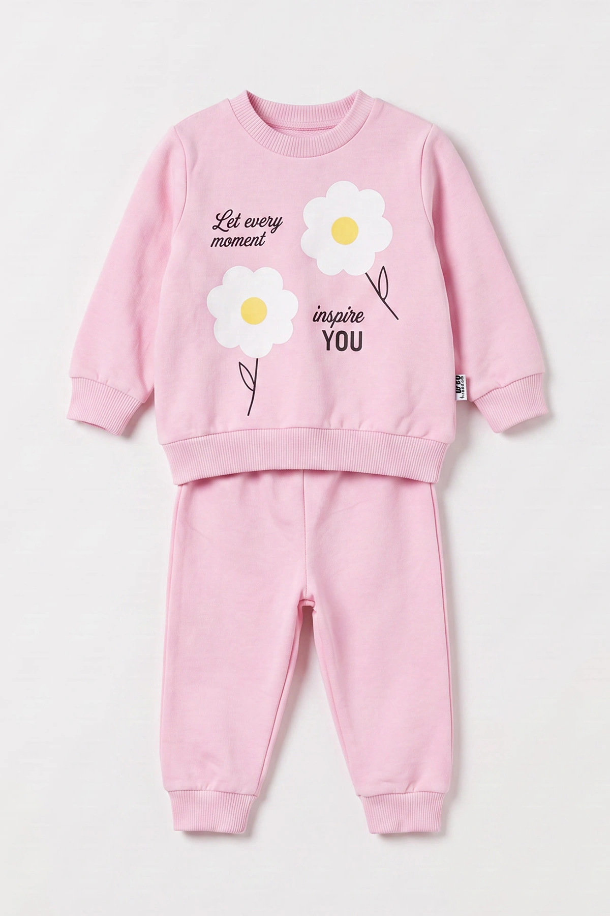 Pembe (3-18 Ay) Papatya  Baskılı 2 İp Kız Bebek Mevsimlik Takım 481113