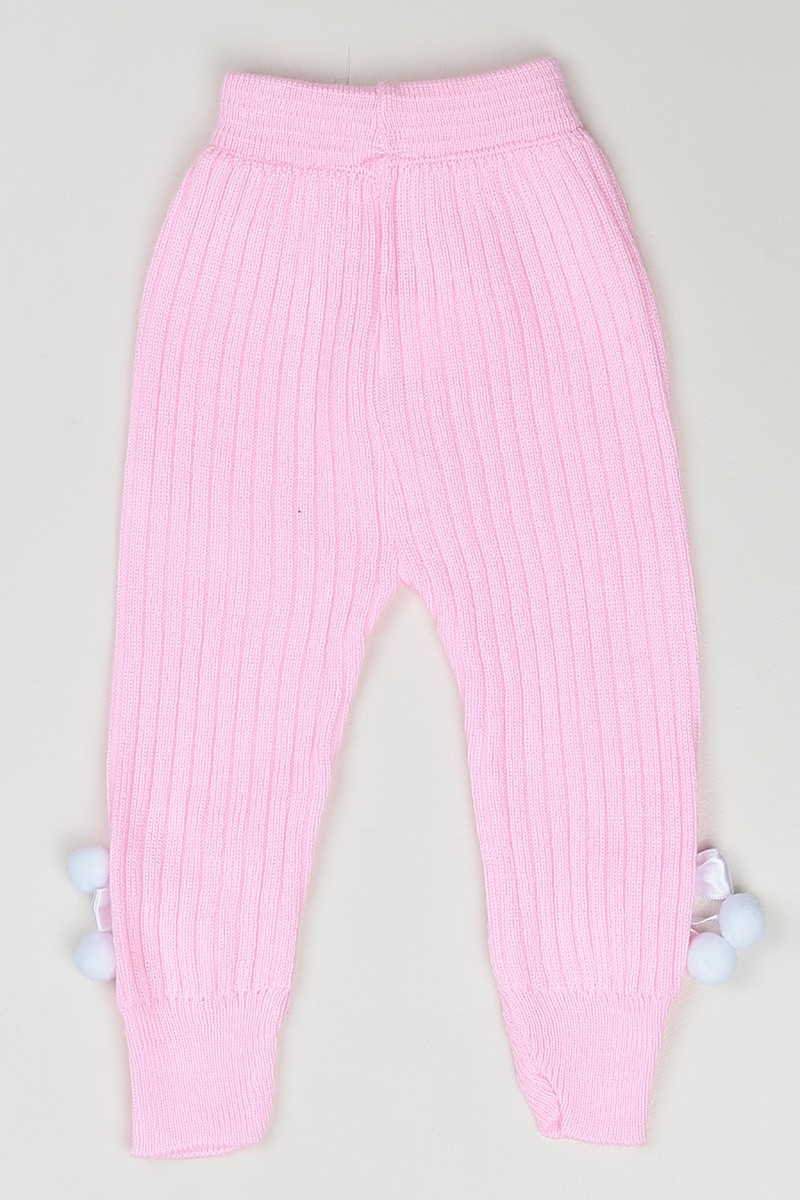 Pembe (3-18 Ay) Ponpon Detaylı Kız Çocuk Tayt 83909
