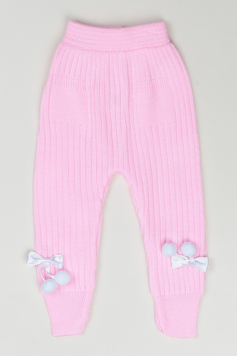 Pembe (3-18 Ay) Ponpon Detaylı Kız Çocuk Tayt 83909