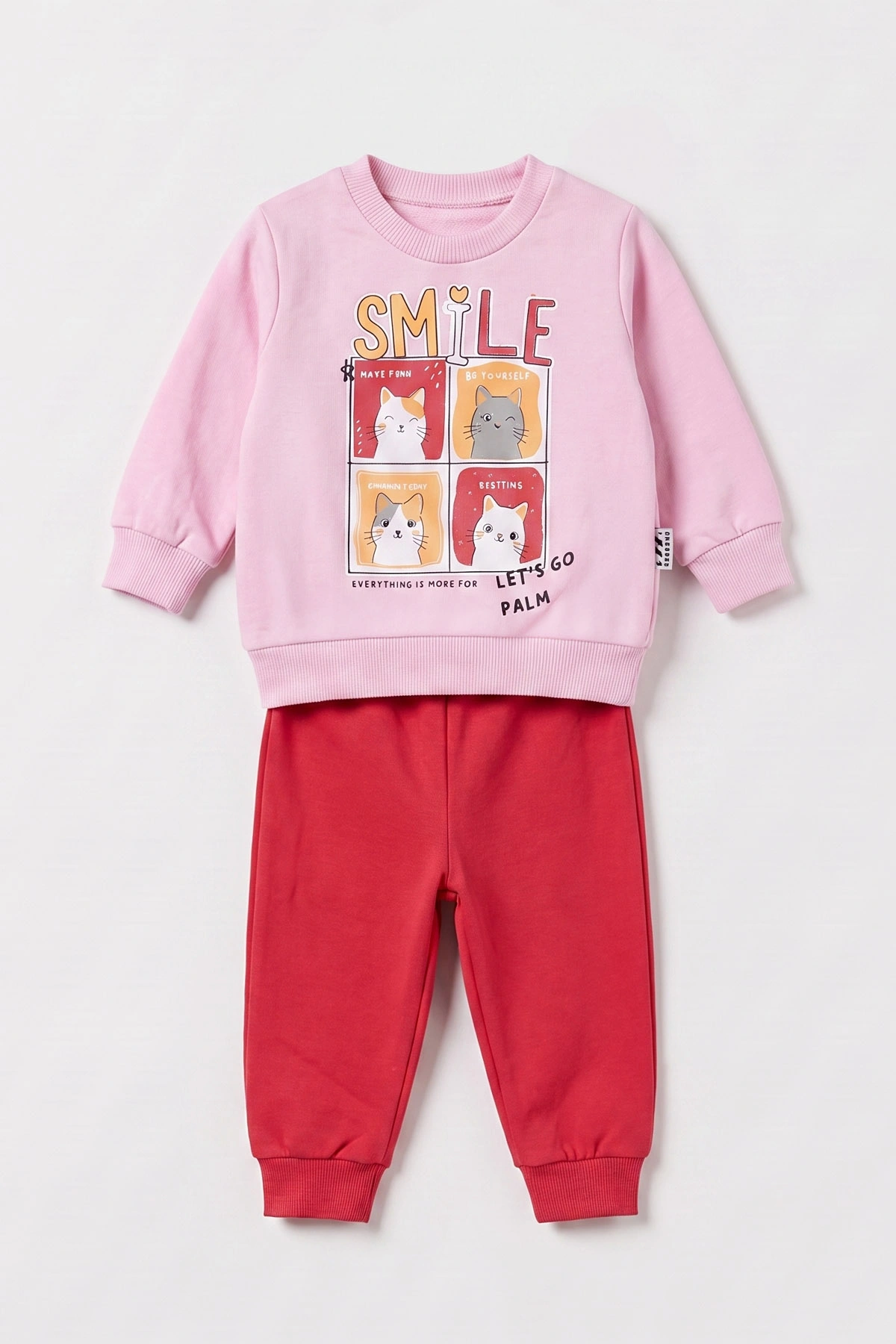 Pembe (3-18 Ay) Smile Baskılı 2 İp Kız Bebek Mevsimlik Takım 481099