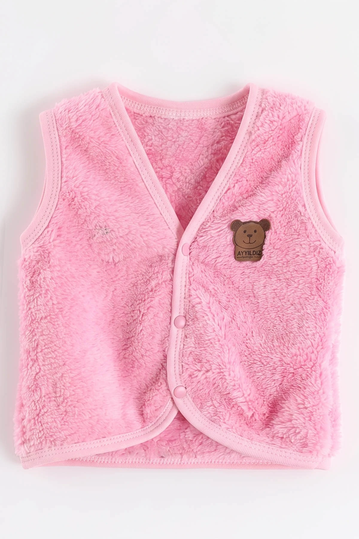 Pembe (3-24 Ay) Ayıcık Armalı Peluş Bebek Yelek 493761