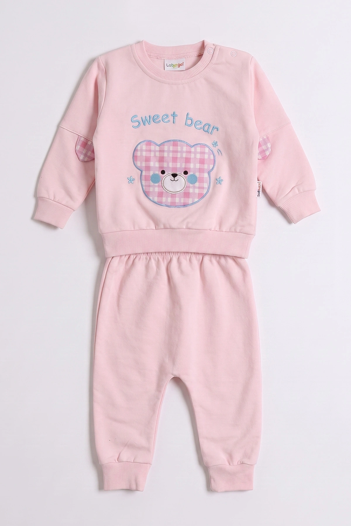 Pembe (3-24 Ay) Ayıcık Nakışlı 2 İp Kız Bebek Mevsimlik Takım 483855