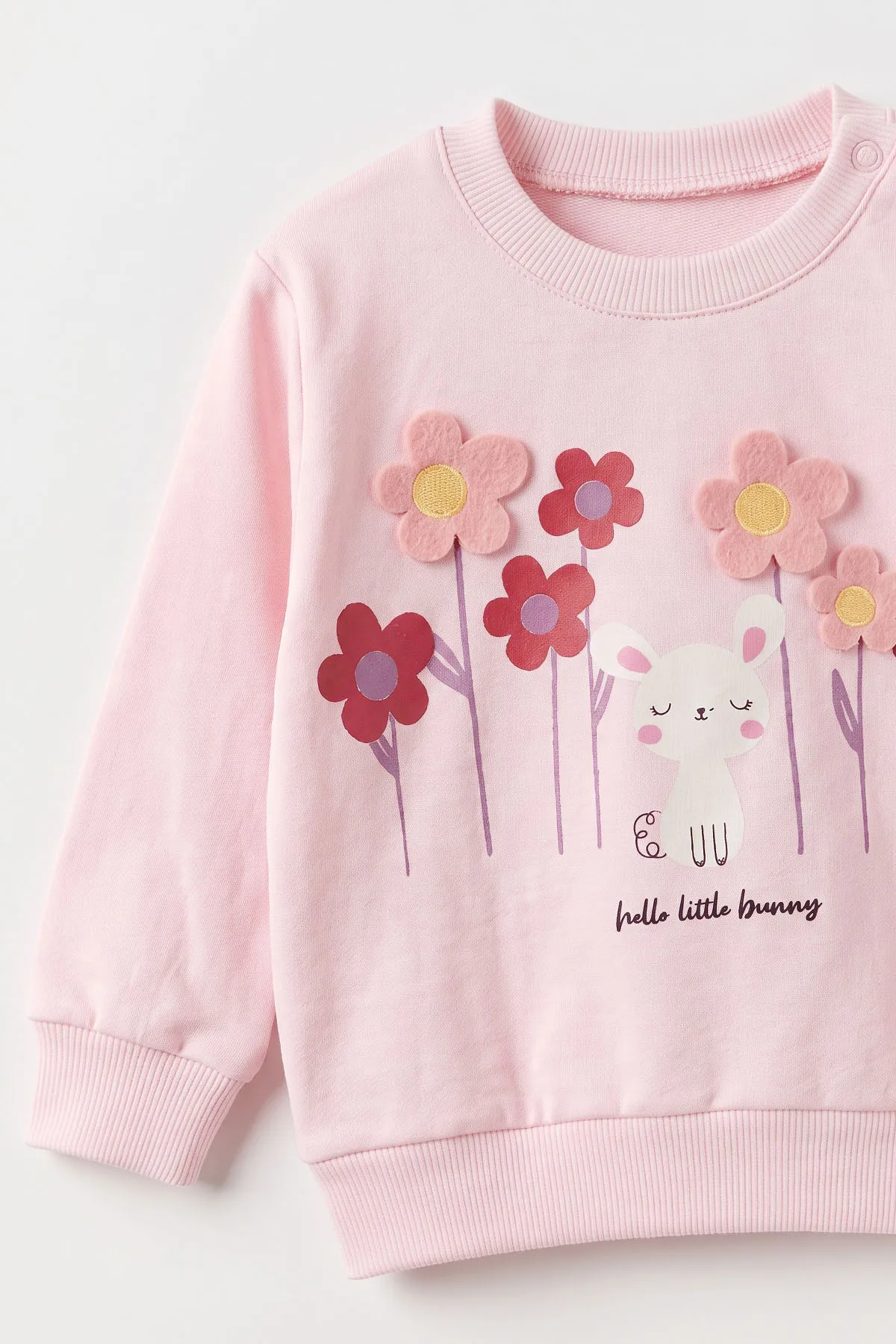 Pembe (3-24 Ay) Çiçek Baskılı  Kız Bebek 2'li  Takım 483860