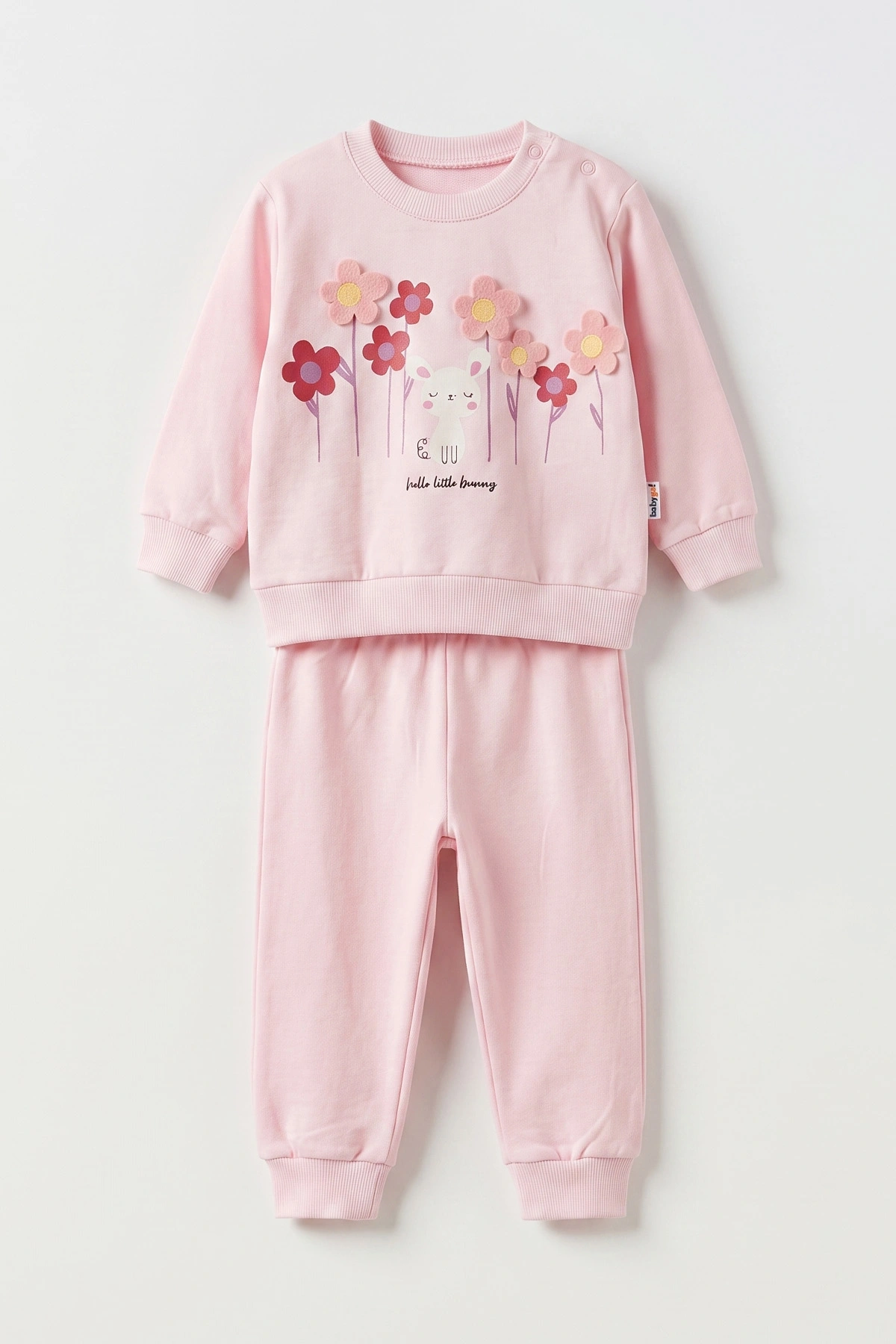 Pembe (3-24 Ay) Çiçek Baskılı  Kız Bebek 2'li  Takım 483860