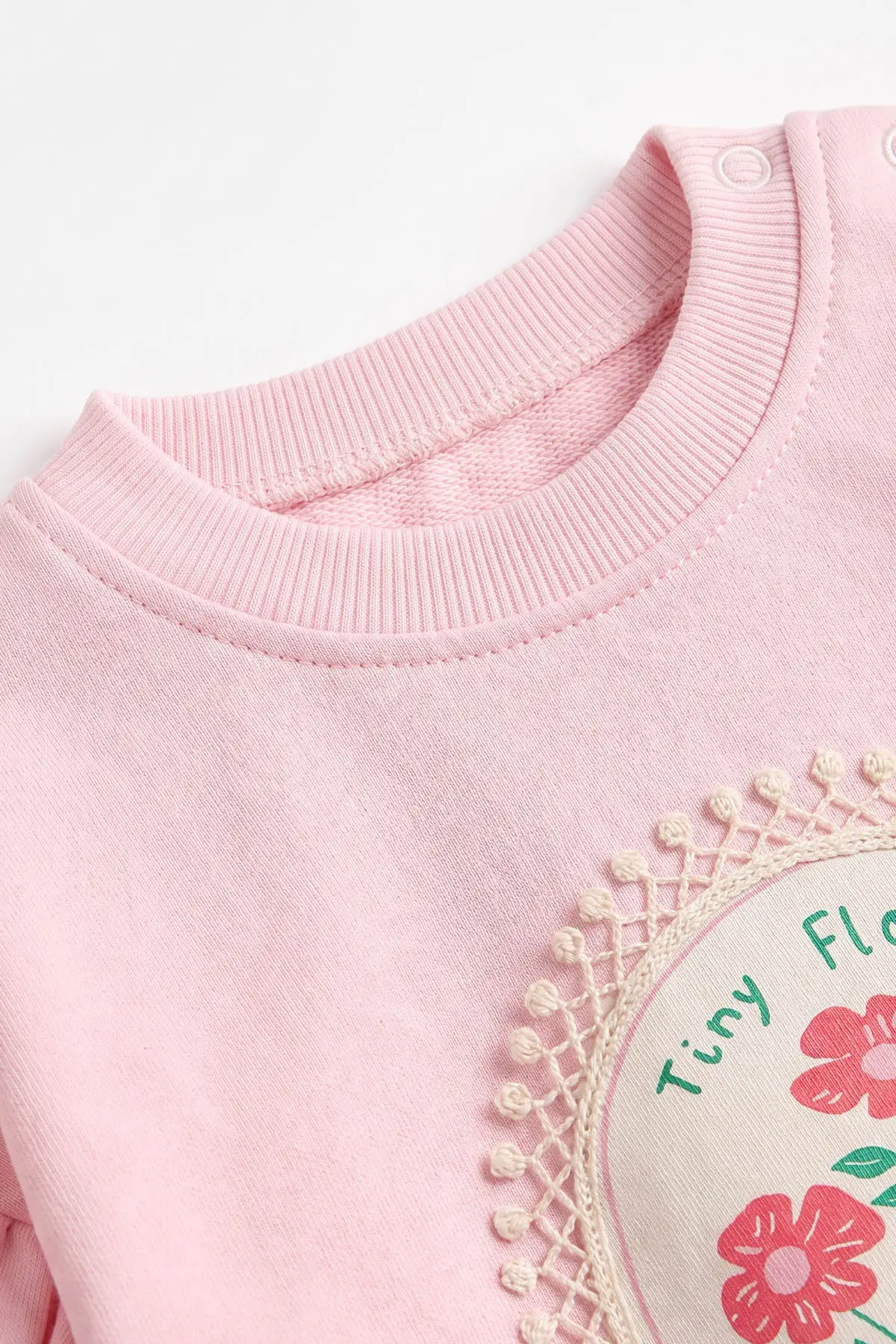 Pembe (3-24 Ay) Fistolu Çiçek Baskılı Alt Çimalı Kız Bebek Takım 480577