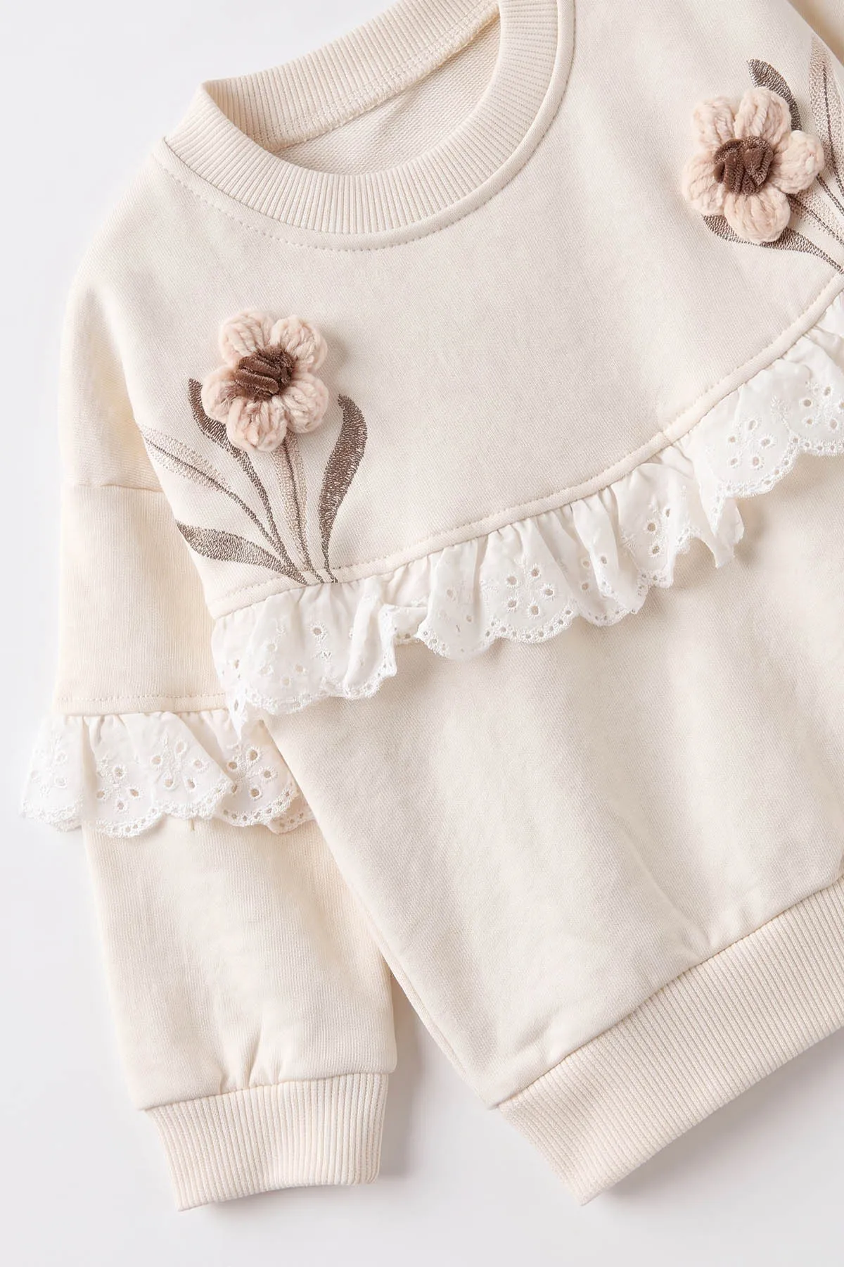 Pembe (3-24 Ay) Fistolu Çiçekli Alt Çimalı Kız Bebek Takım 480596