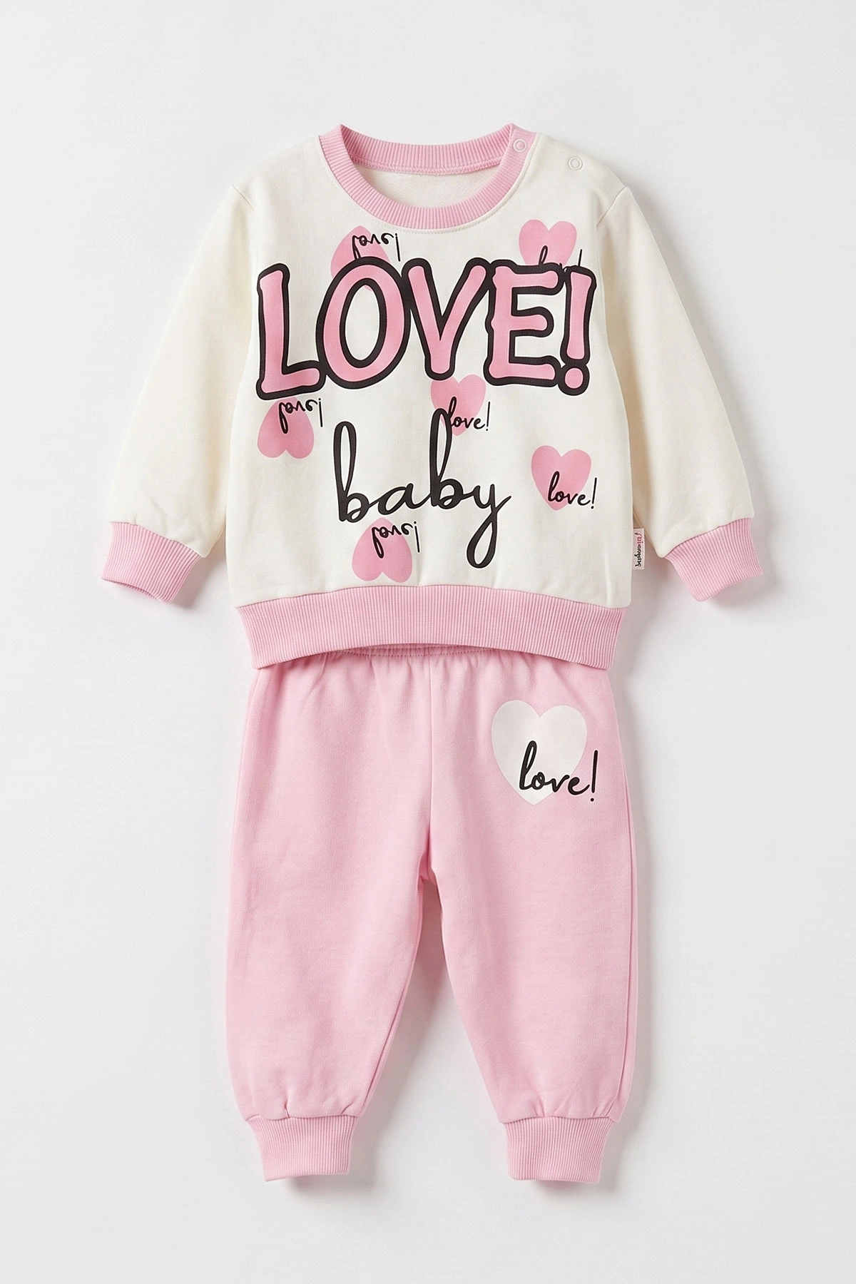 Pembe (3-24 Ay) Love Baskılı   Kız Bebek Mevsimlik Takım 472762