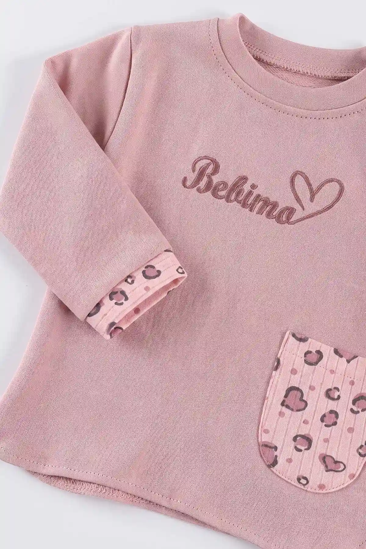 Pembe (3-24 Ay)Nakış Detaylı Fitilli Taytlı Kız Bebek Takım 484118