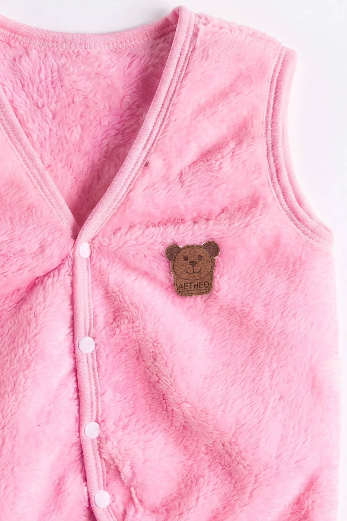 Pembe (3-6 Yaş) Ayıcık Armalı Peluş Çocuk Yelek 493765