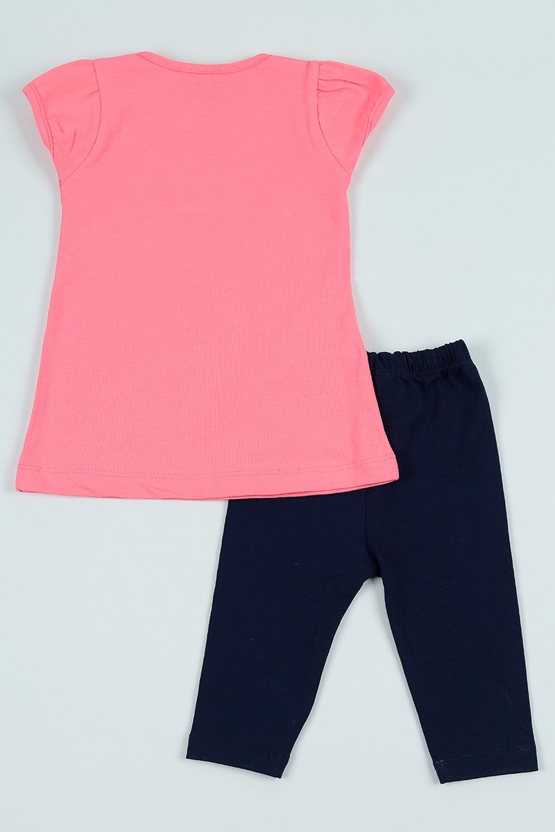 Pembe (3-6 Yaş) Ayıcık Baskılı Kız Çocuk Takım 97921