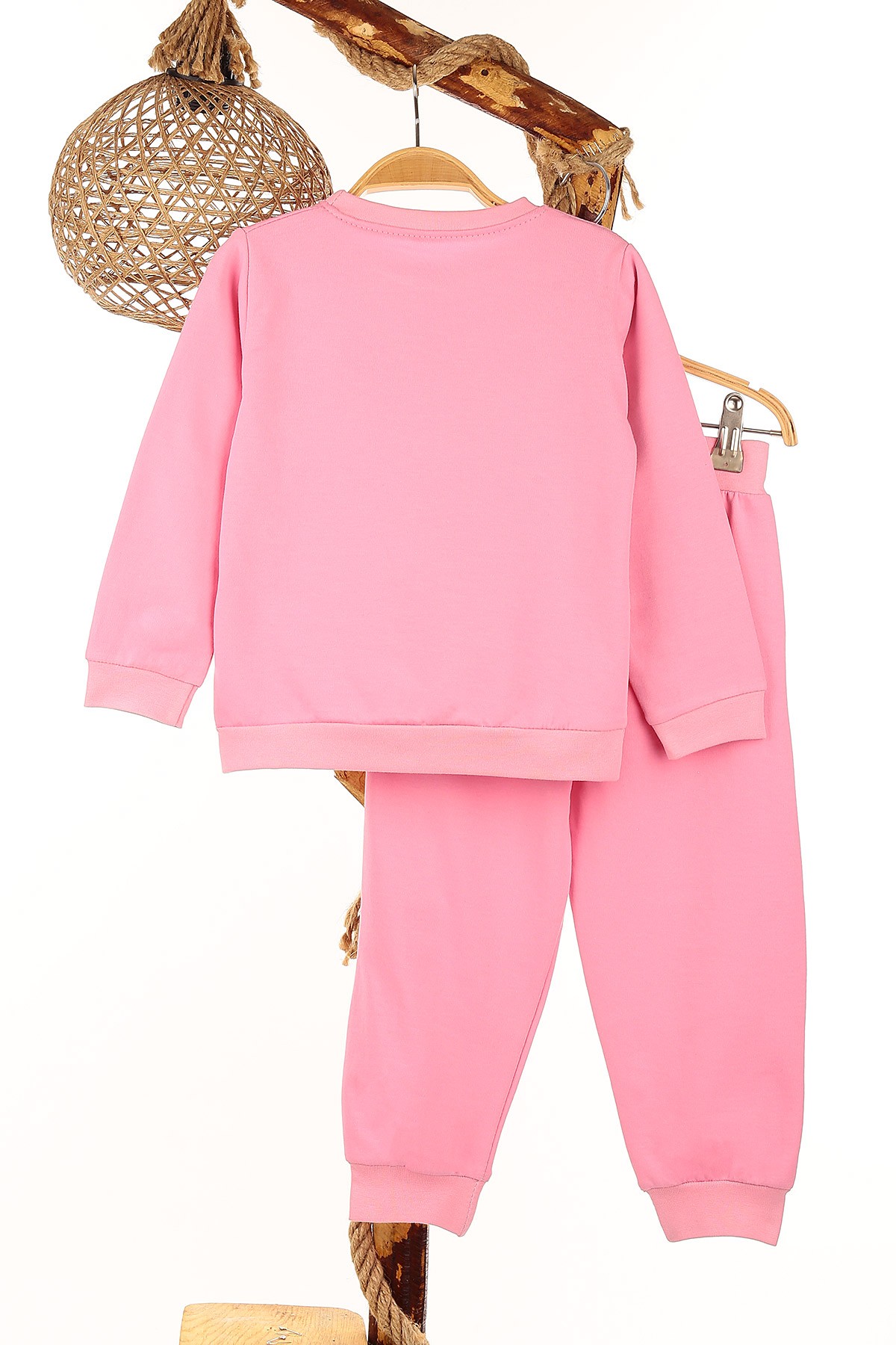 Pembe (3-6 Yaş) Happy Emoji Baskılı Kız Çocuk Takım 147019