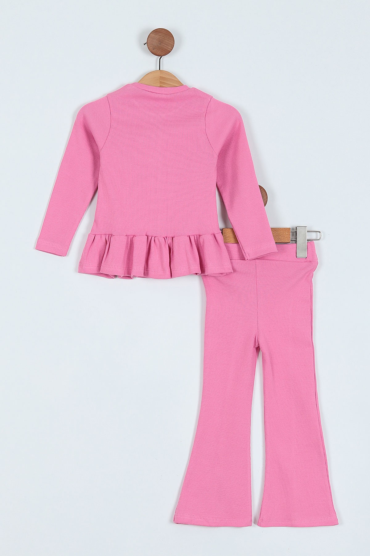 Pembe (3-6 Yaş) Kaşkorse Fitilli Fırfırlı Kız Çocuk Takım 218506