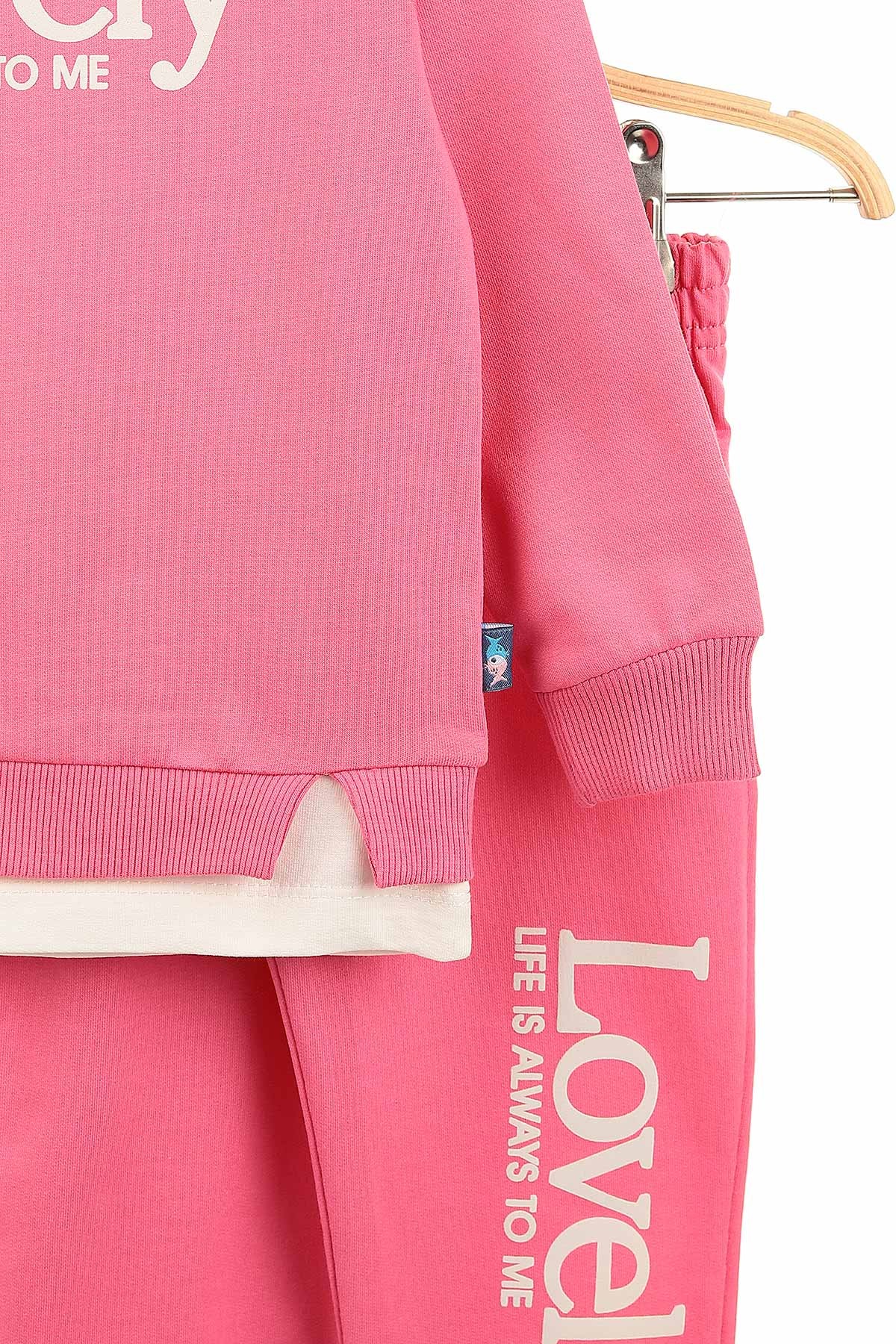 Pembe (3-6 Yaş) Lovely Baskılı Kız Çocuk Takım 151948