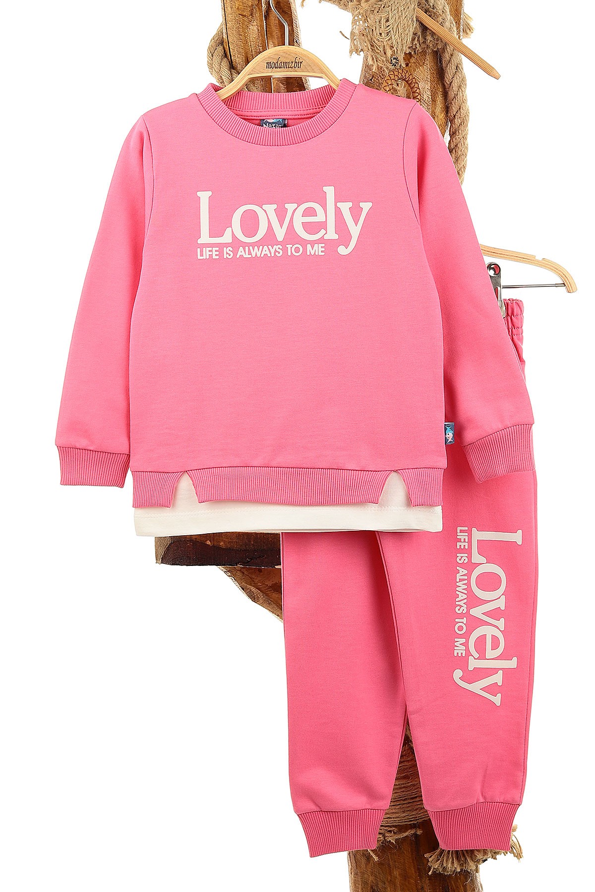 Pembe (3-6 Yaş) Lovely Baskılı Kız Çocuk Takım 151948