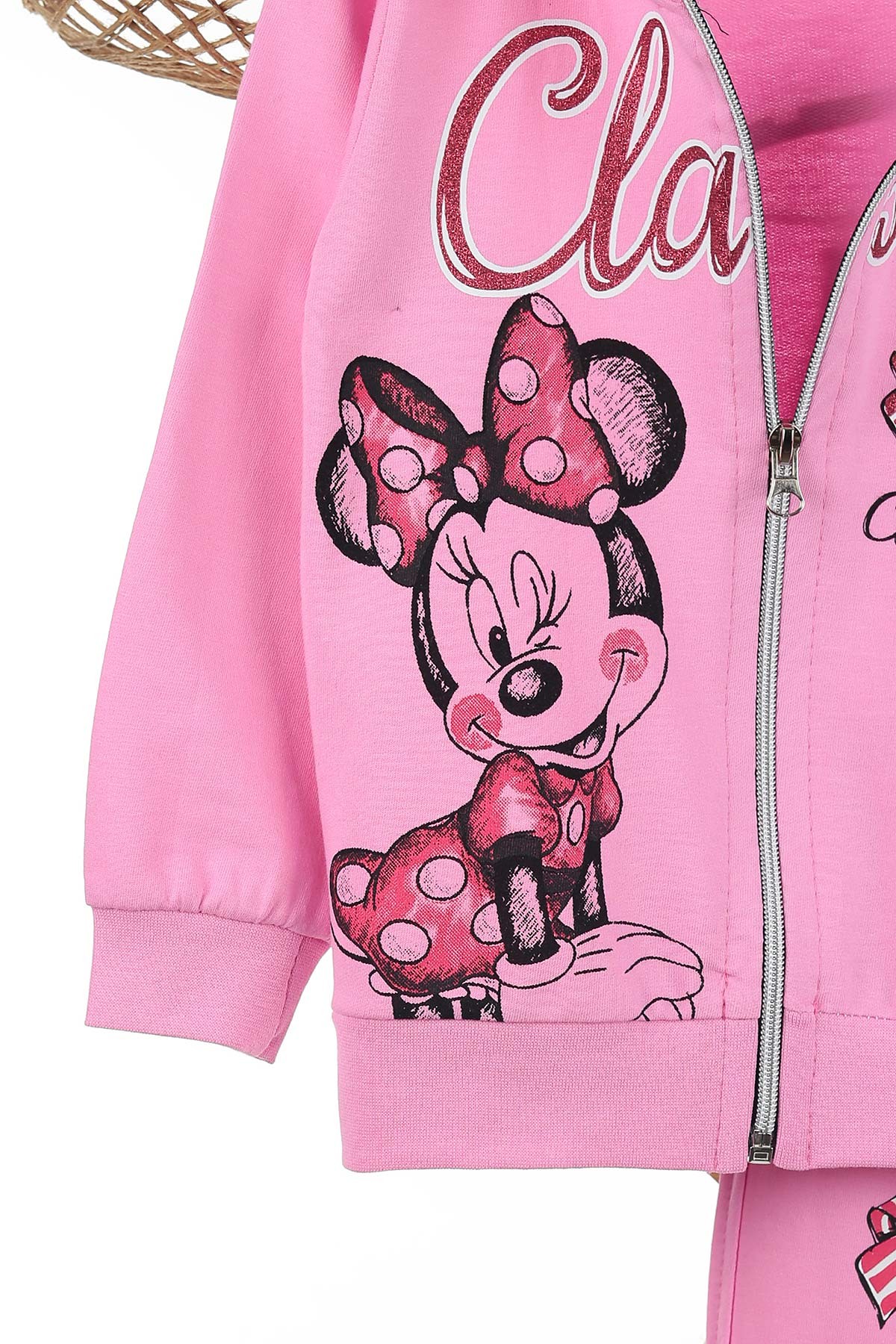 Pembe (3-6 Yaş) Papyonlu Kız Baskılı Kız Çocuk Takım 142635