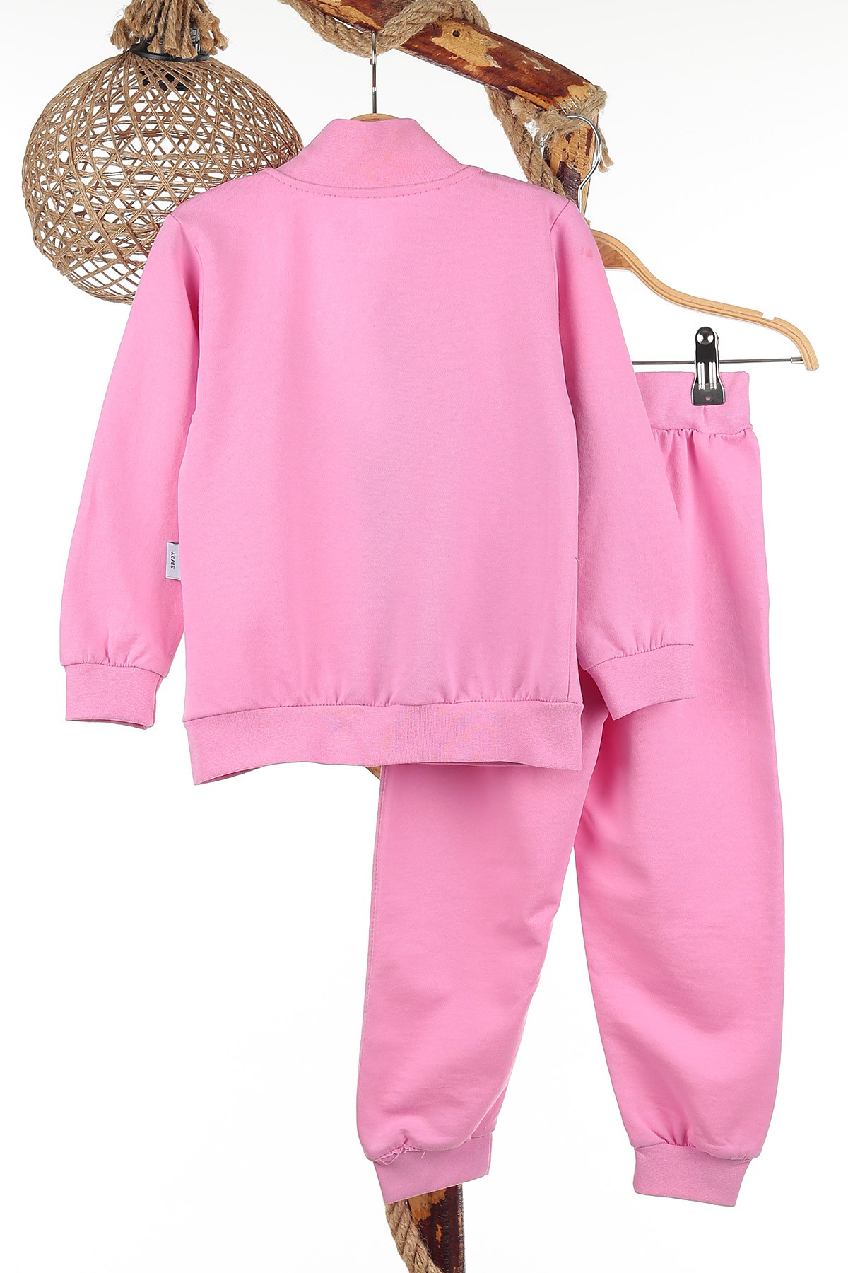 Pembe (3-6 Yaş) Papyonlu Kız Baskılı Kız Çocuk Takım 142635