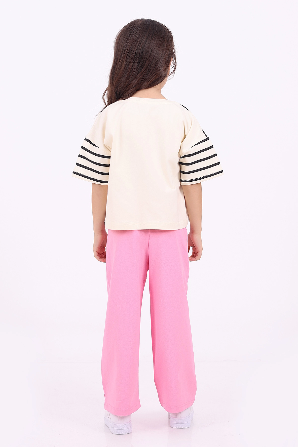Pembe (3-6 Yaş)Çizgi Desen Karakter Baskılı Kız Çocuk Yazlık Takım 347600