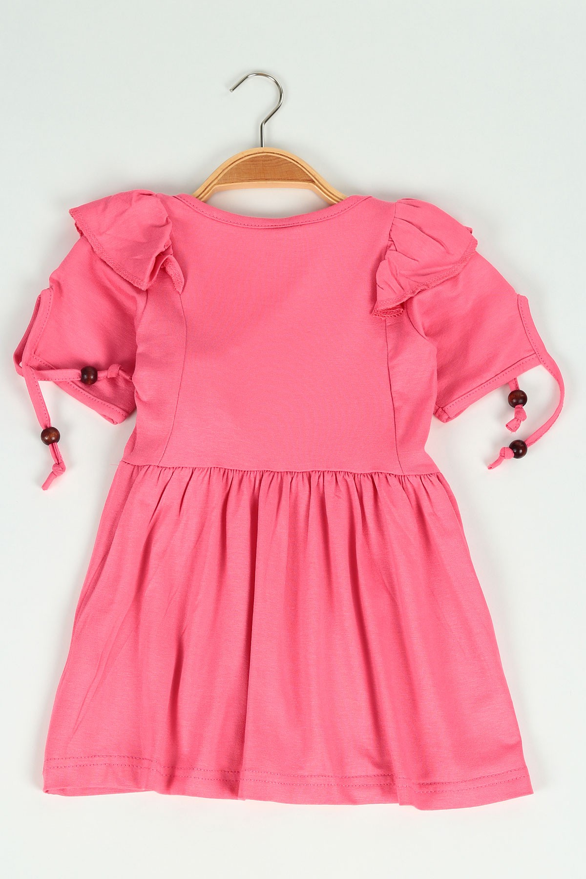 Pembe (3-7 yaş) Kolu Boncuklu Kız Çocuk Elbise 118619